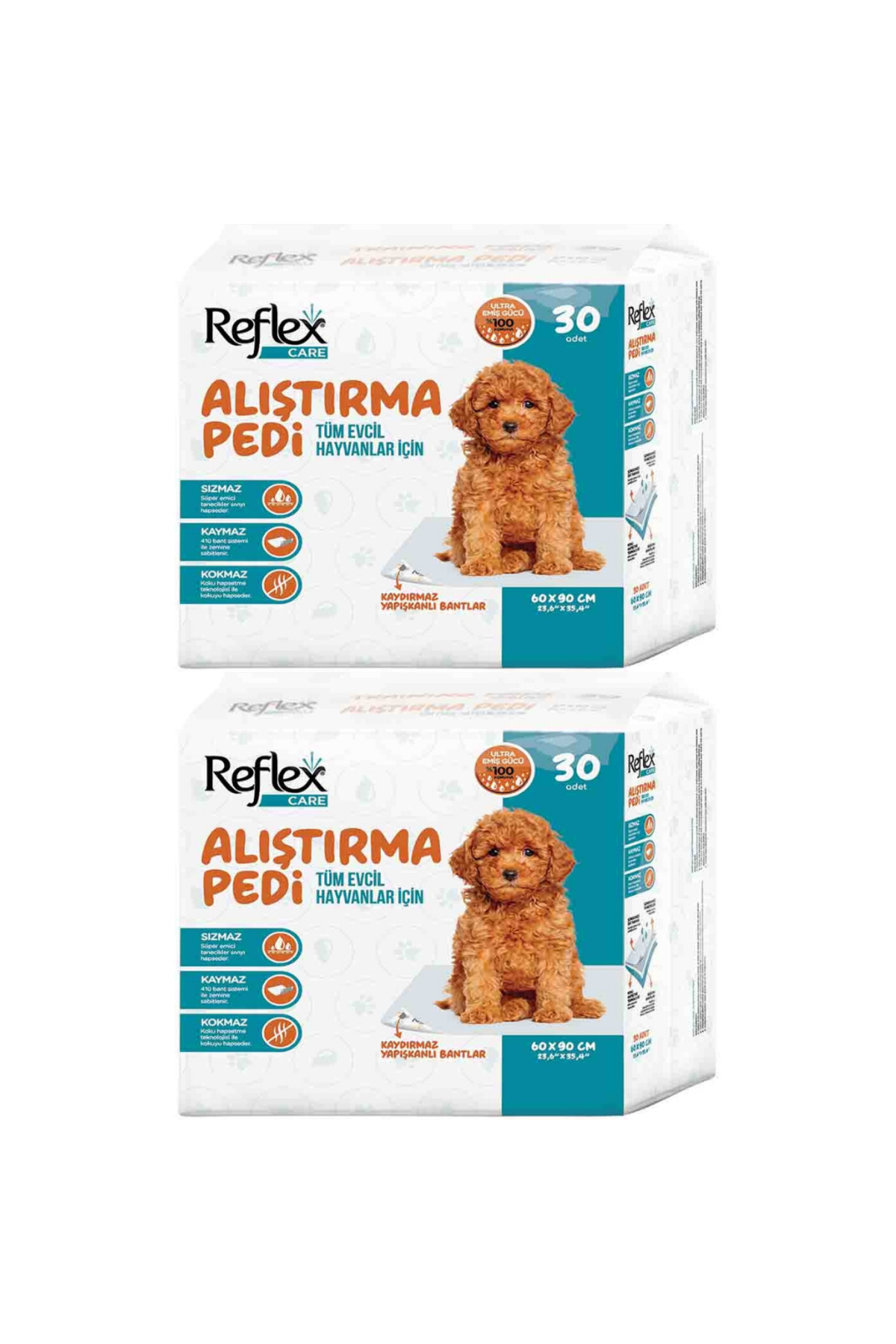 Reflex Kaydırmaz Köpek Alıştırma Pedi 60x90cm (30'lu) - 2 Paket