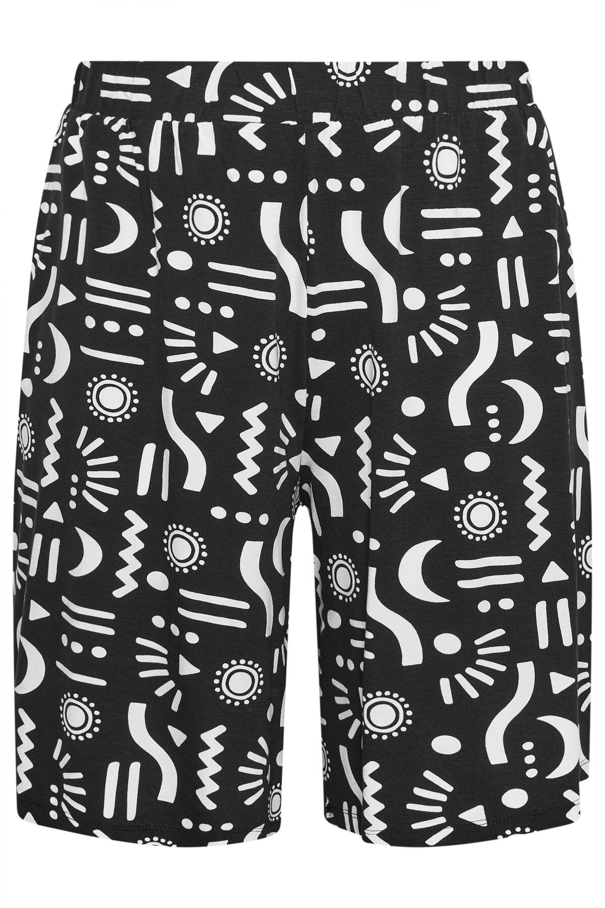 Stil Diva-Patterned Large Size Lycra Shorts - Loose Cut, Elastic Waist145101 6
