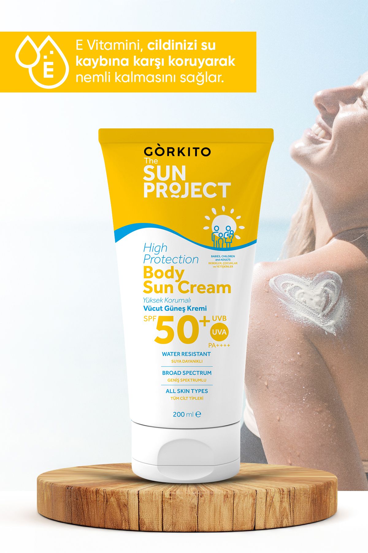 کرم ضد آفتاب بدن PROJECT SUN HIGH FAMILY FACE AND BODY CREAM 50 SPF PA 200 میل Görkito