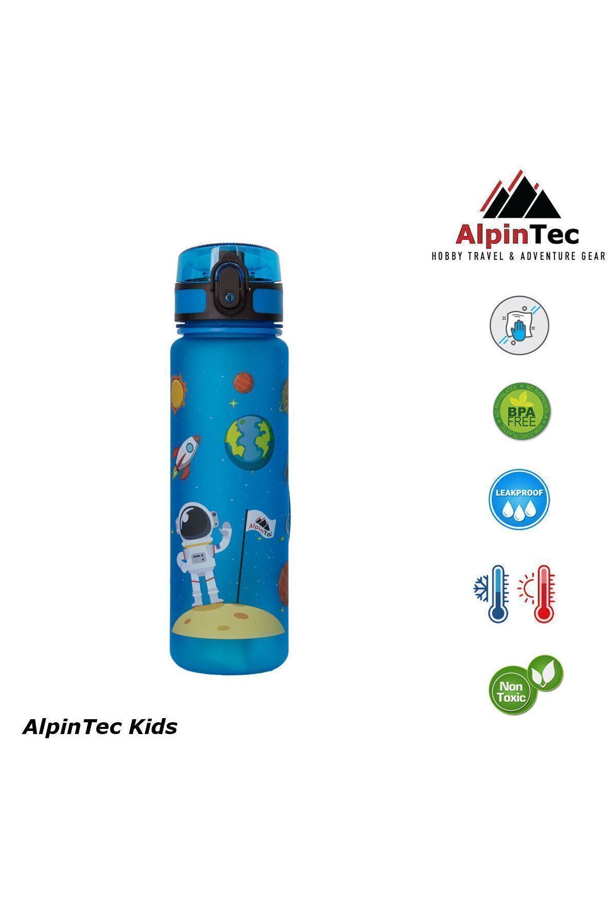 AlpinTec-Astronaut 500 ml Blue Tritan Children's Water Bottle 1