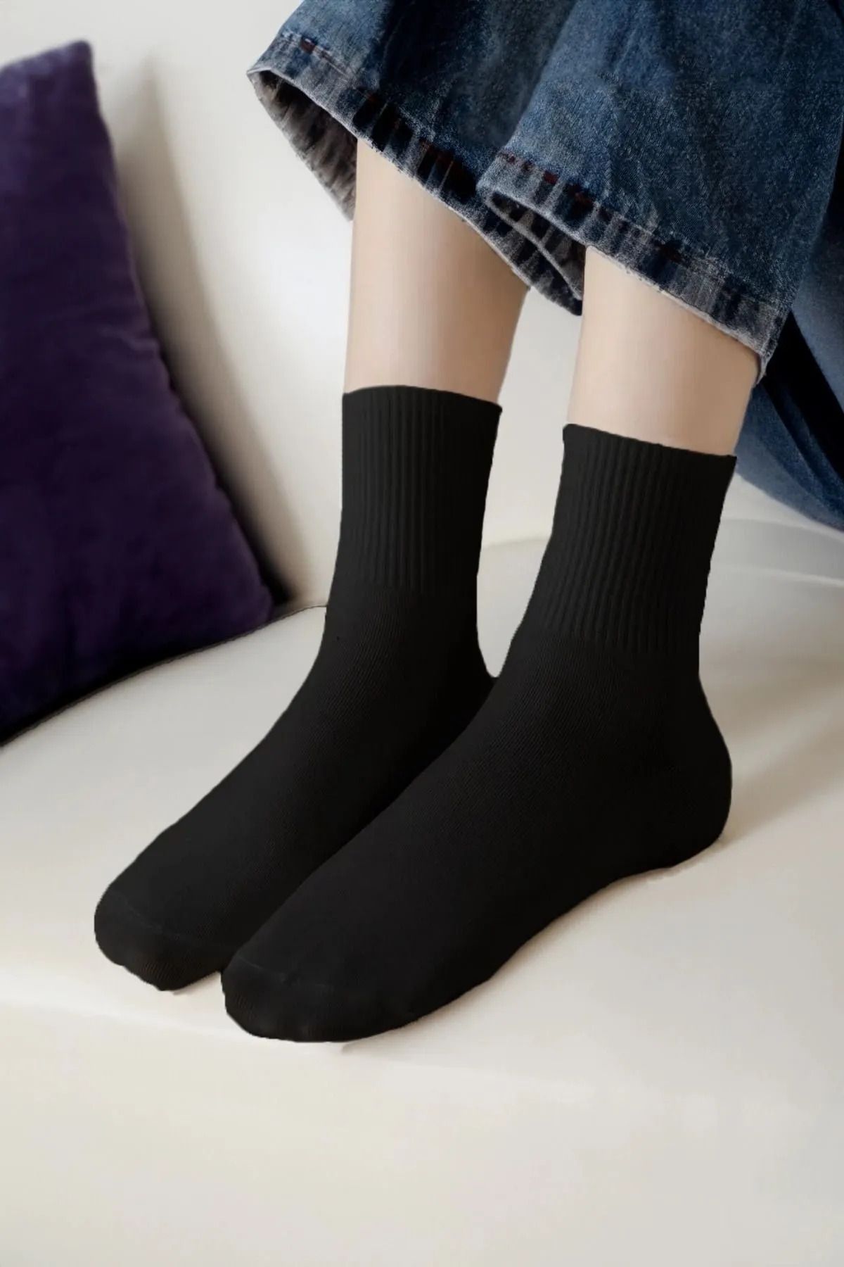 Edacan Unisex Penye Kolej Çorap / 12 Adet
