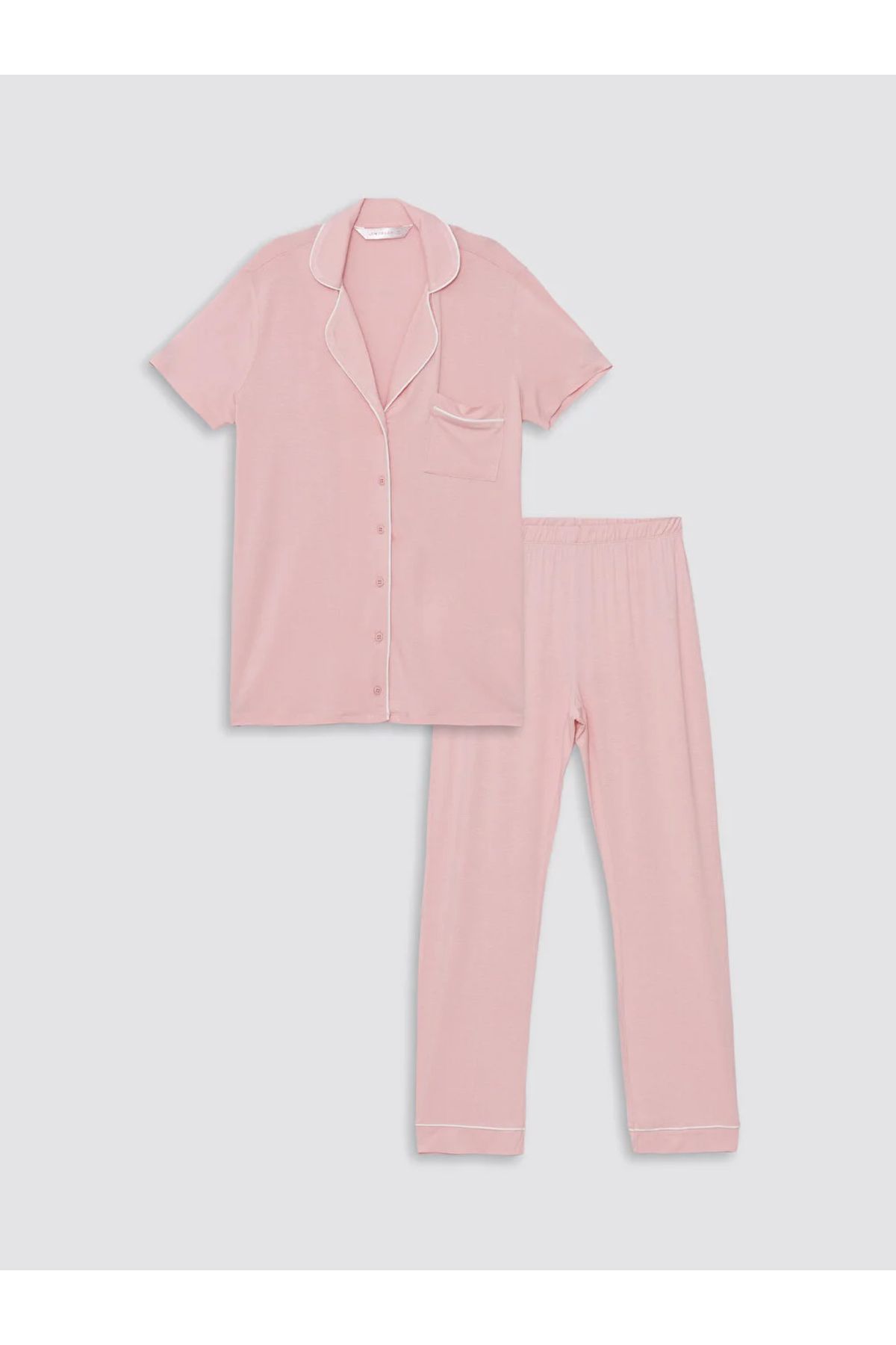 LC Waikiki-LCW DREAM - Set pijamale pentru femei: guler cămașă, mânecă scurtă 1