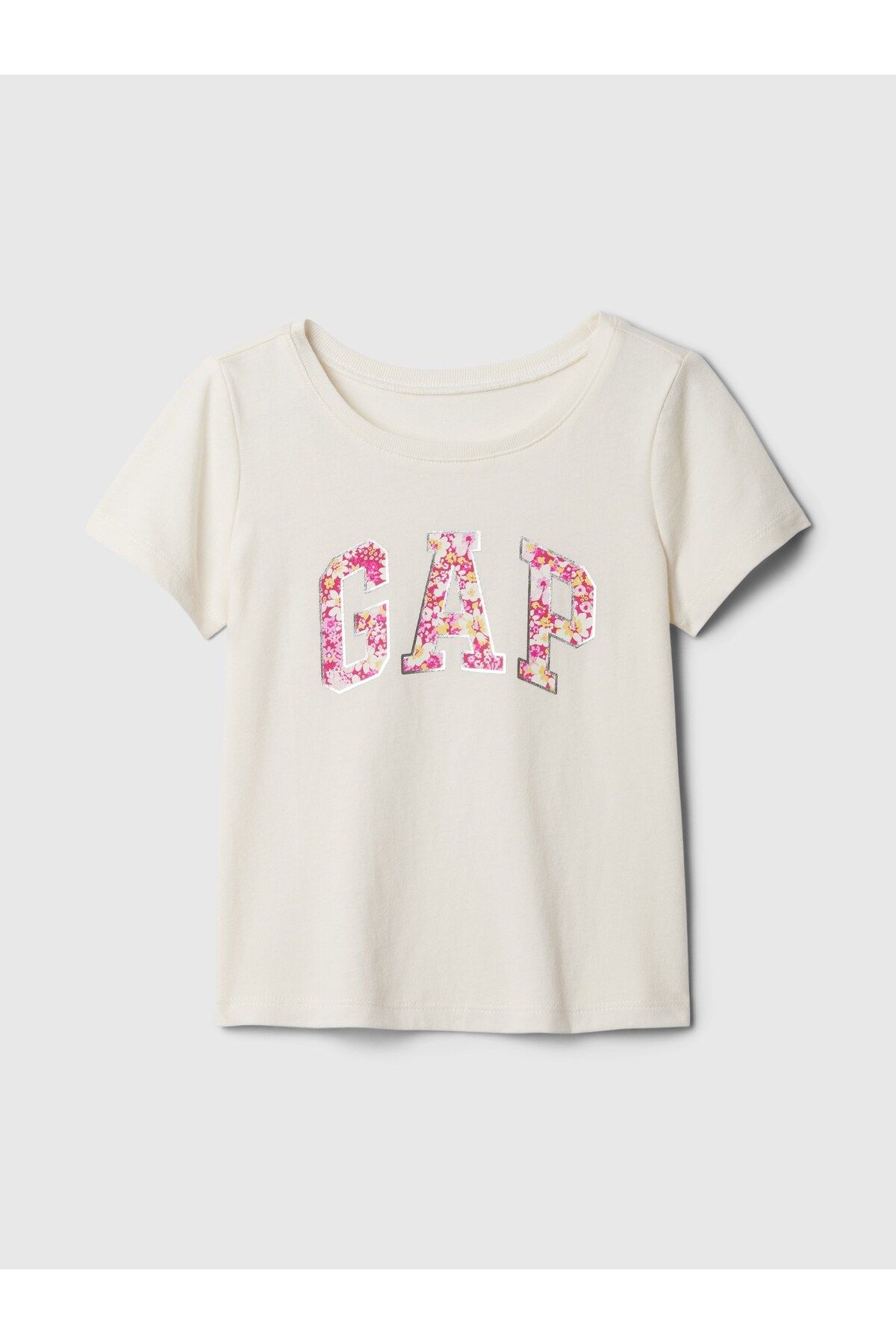 GAP Baby Girl Бежевая футболка с логотипом Gap 440499