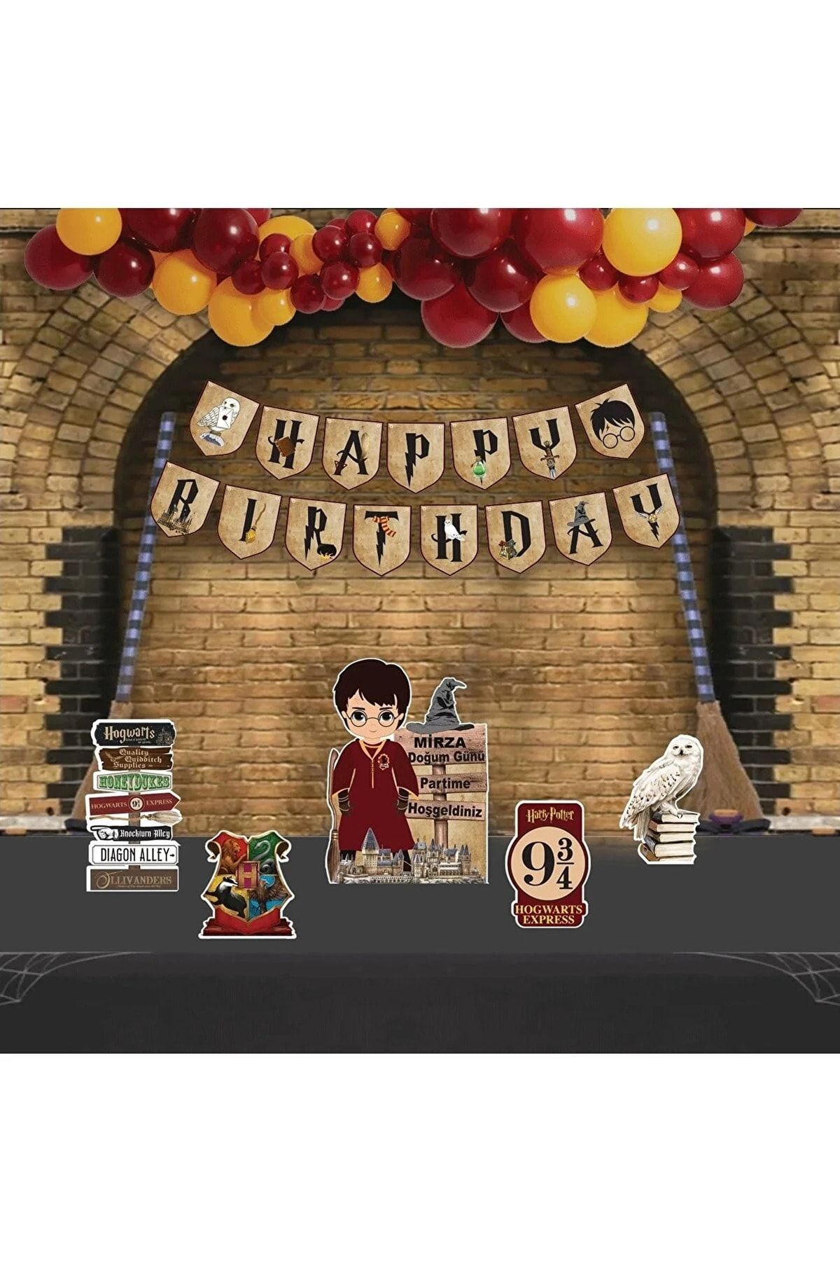 aşkın concept Harry Potter Temalı Doğum Günü Dekoratif Kişiye Öze Ayaklı Pano Seti