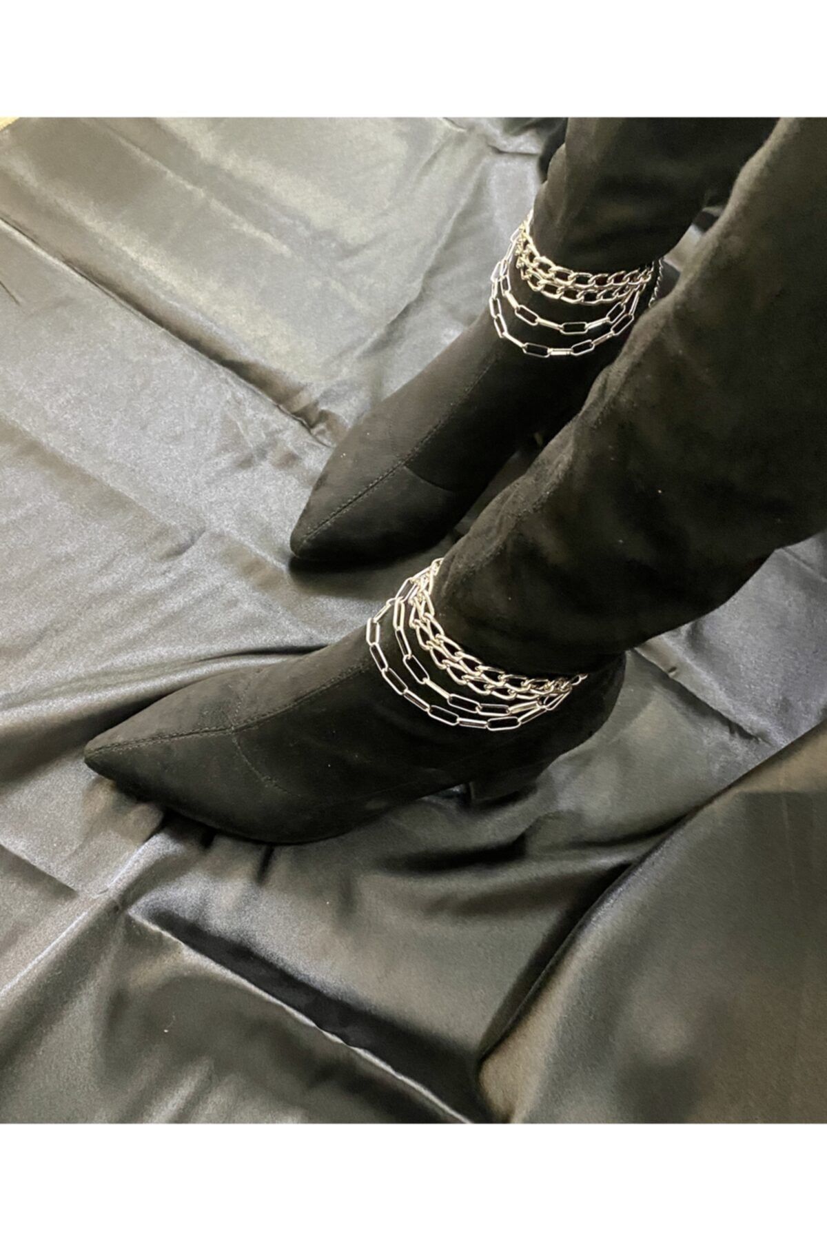 Maiden design Gümüş Renk Zincirli Ayakkabı Çizme Ayak Aksesuarı