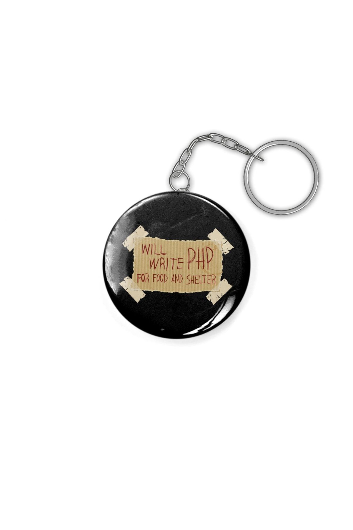 Fizello-Will Write Php For Food And Shelter Keychain 1