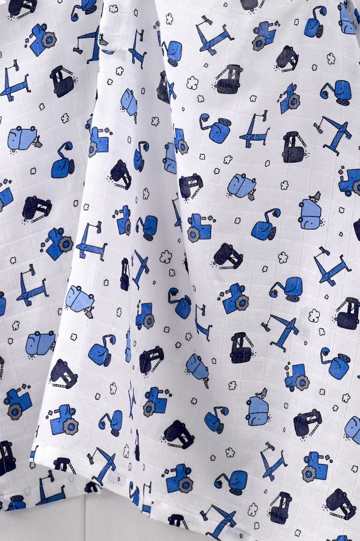 Salvia Dione | %100 Pamuk | Çift Kat Müslin Emzirme Önlüğü | 97 X 69 | Askılı & | Mavi | Patiska fotoğrafı 4 (önizleme)