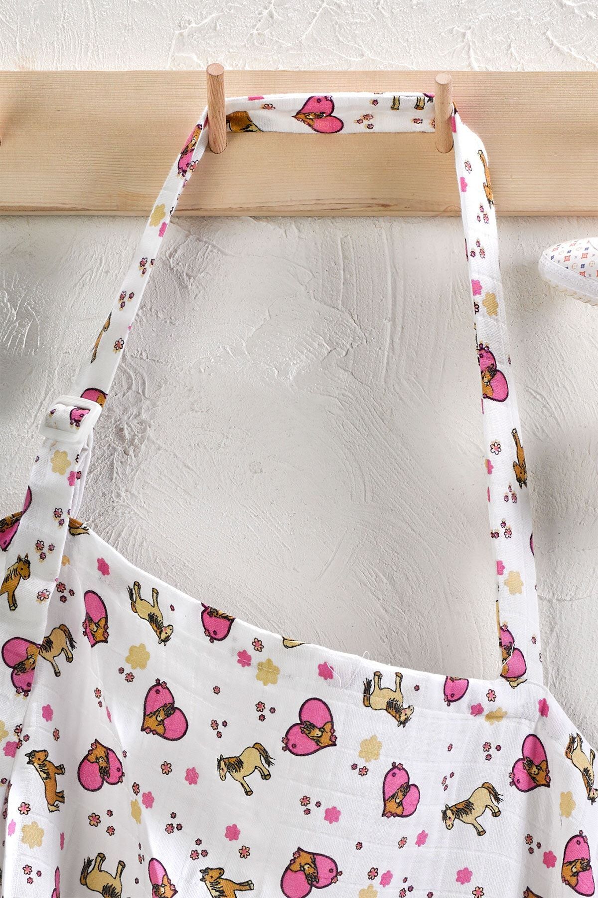 Salvia Dione | %100 Pamuk | Çift Kat Müslin Emzirme Önlüğü | 97 X 69 | Askılı & | Pembe | Patiska fotoğrafı 5 (önizleme)