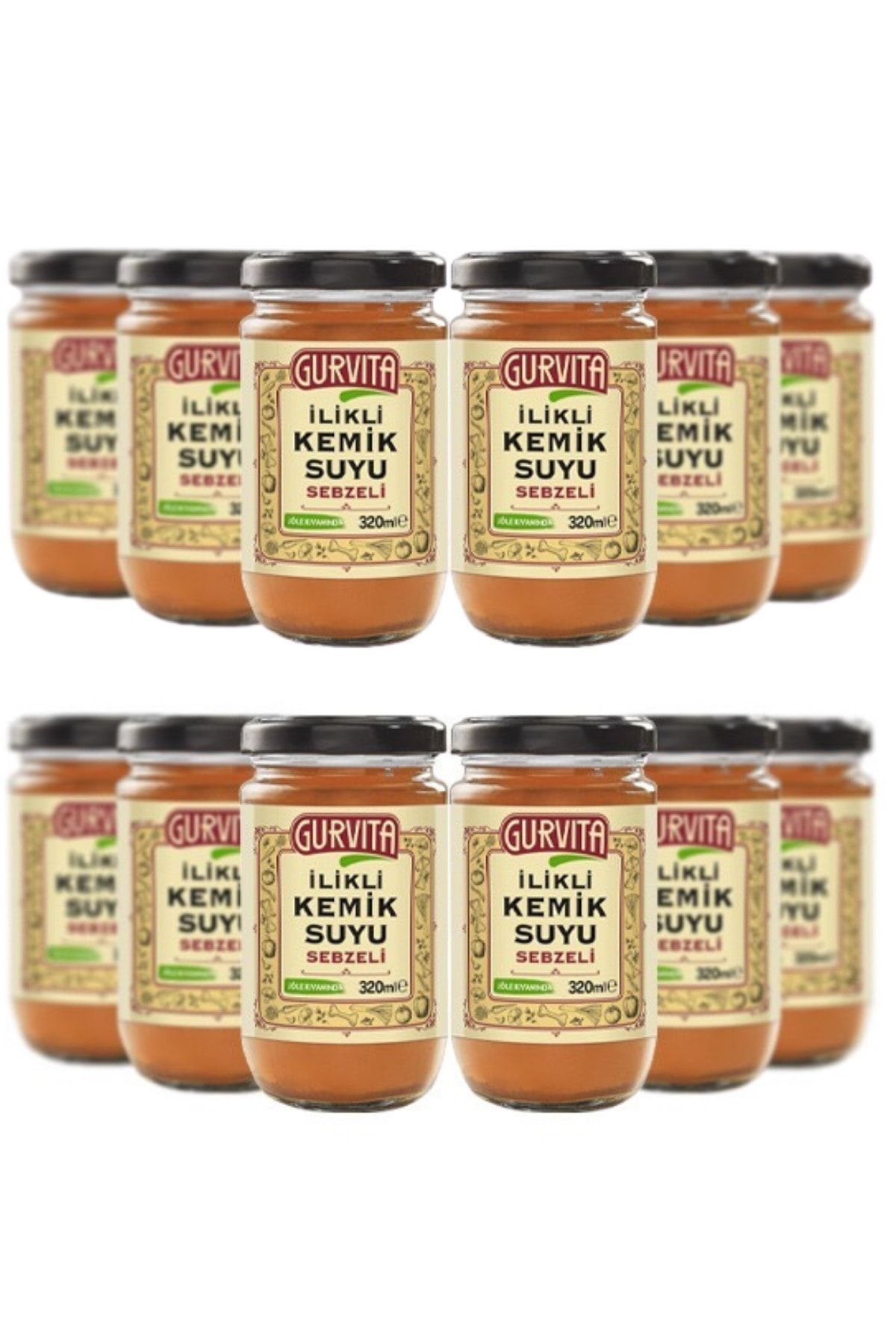 Gurvita Jöle Kıvamında Ilikli Kemik Suyu Sebzeli 320 ml 12'li