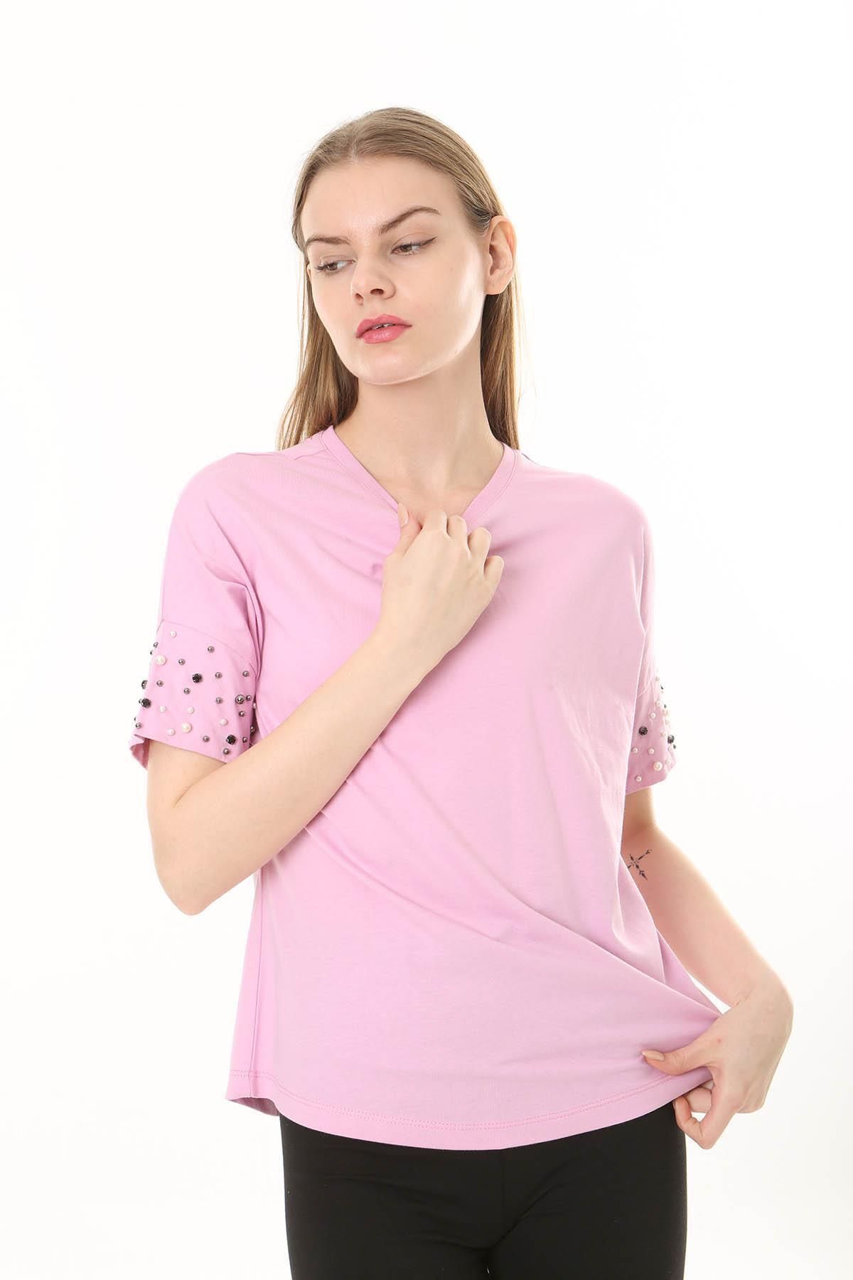 LİVE SPORT-Tricou de damă cu mâneci fluide și perle 5
