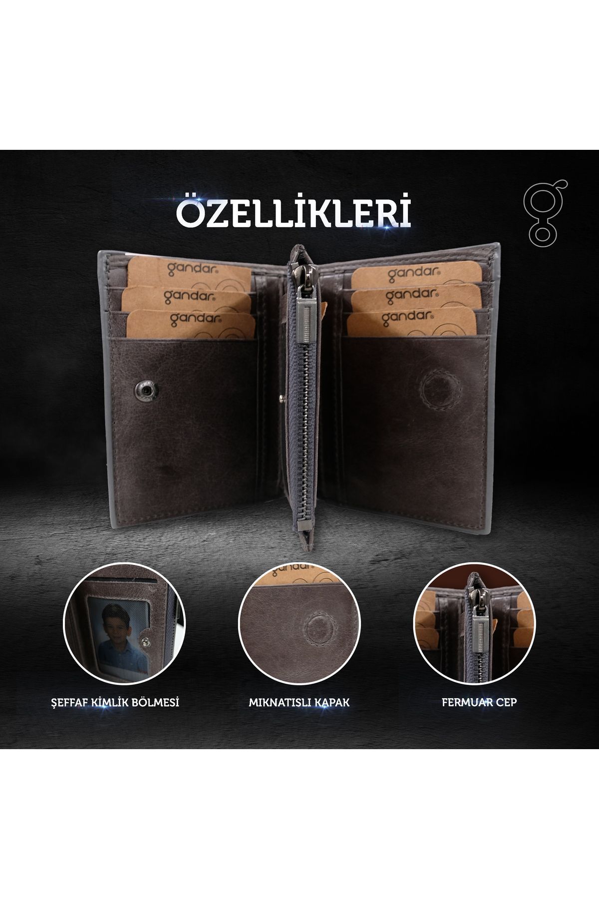 کیف پول مردانه GS 1011 GRY GRAY ZIPPER MAGNET MOGNET MODEL HOLDER COURT OF WALLET چرمی g gandar