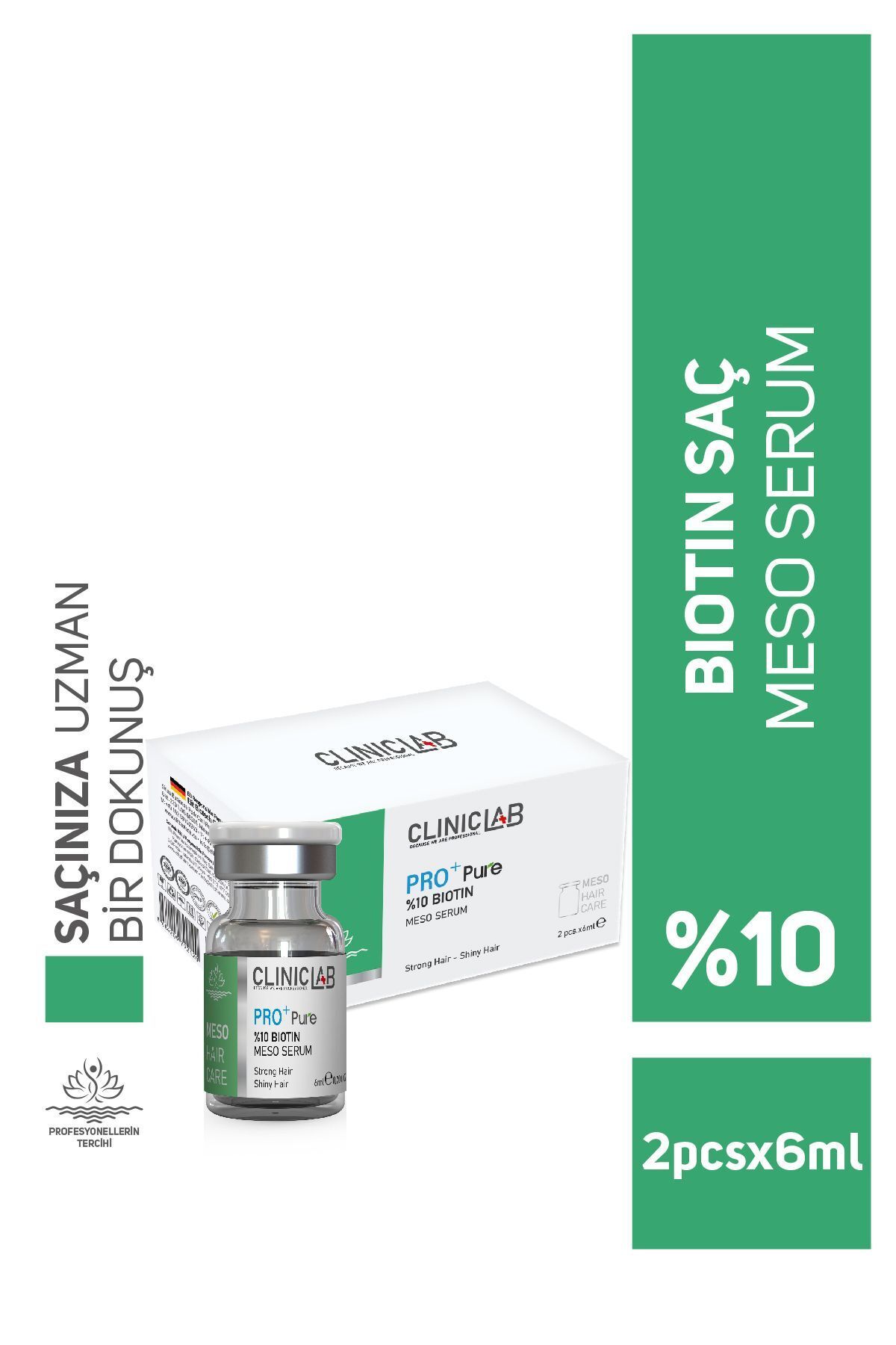 سرم مو ترمیم کننده مزو حاوی 10% بیوتین 6 میلی لیتر Cliniclab
