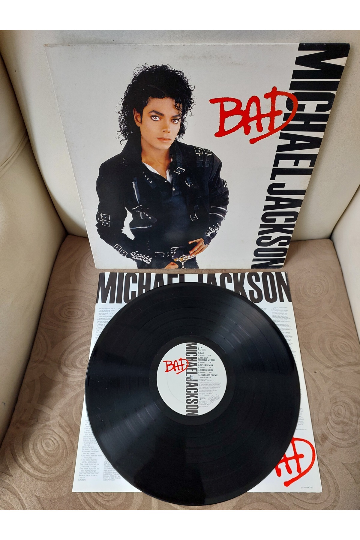 Plakperest Michael Jackson – Bad - 1987 Hollanda Basım Albüm - LP