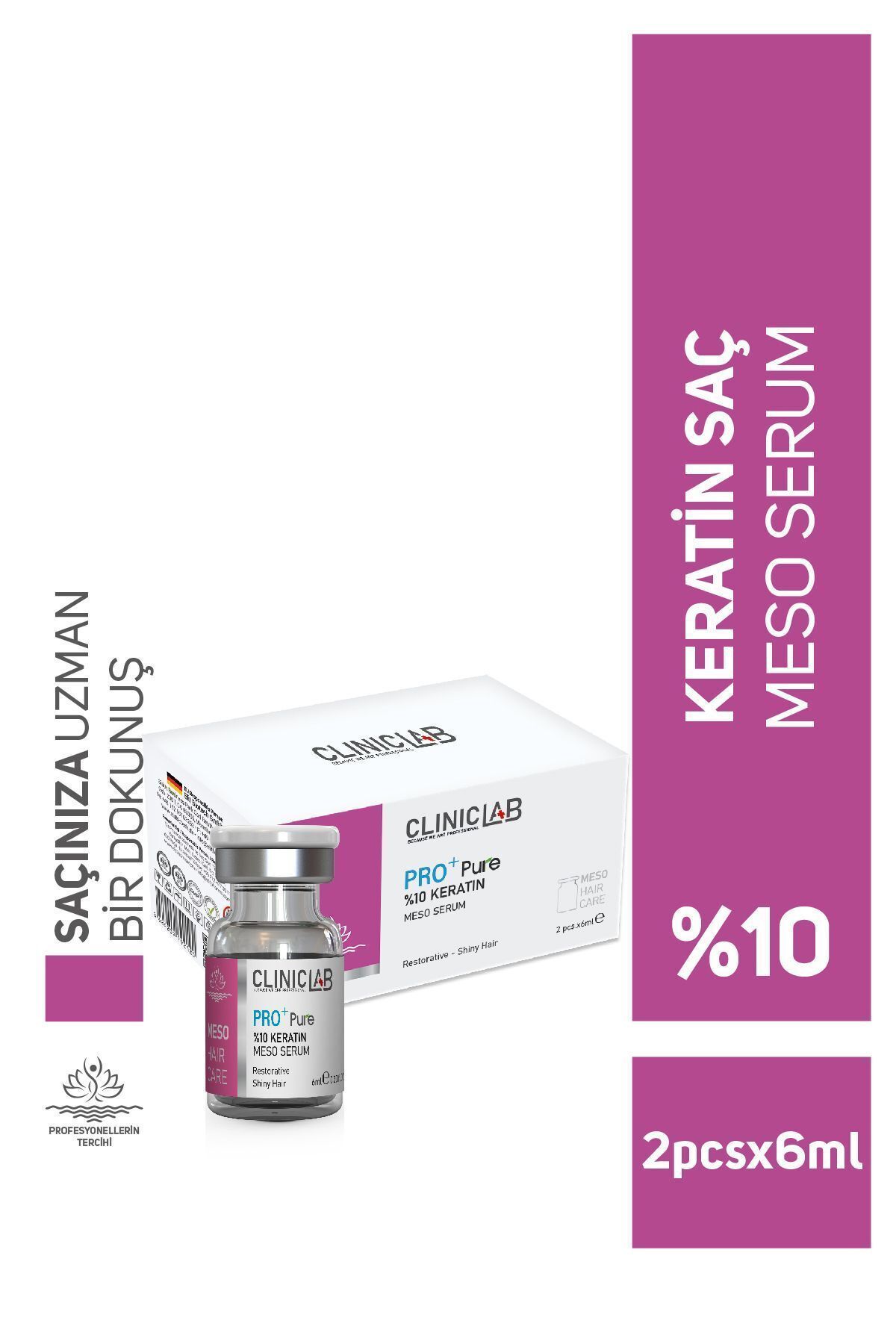 سرم مزو ترمیم کننده مو فشرده حاوی 10% کراتین 6 میلی لیتر Cliniclab