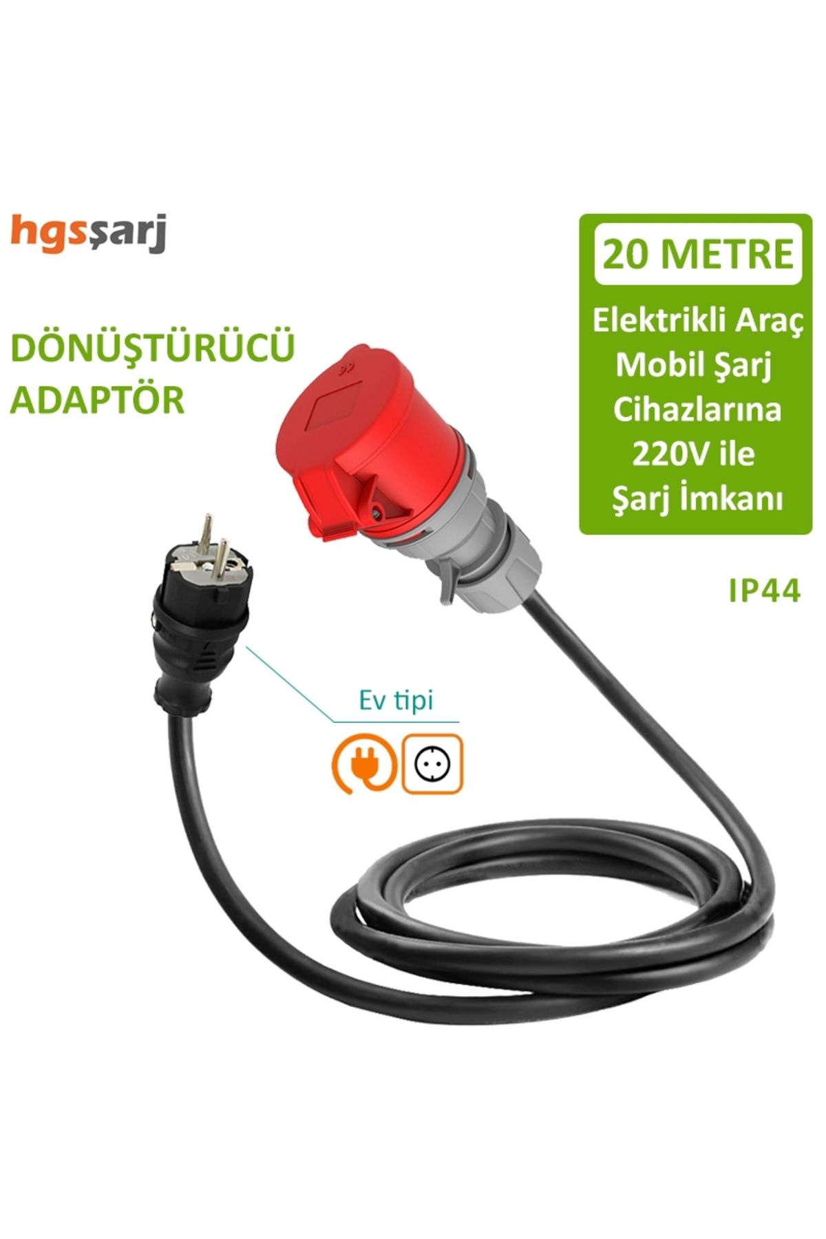 Bemis 20 m Dönüştürücü Adaptör 380V Güç Kaynaklı Elektrikli Araç Mobil Şarj Cihazını 220V Dönüştürür
