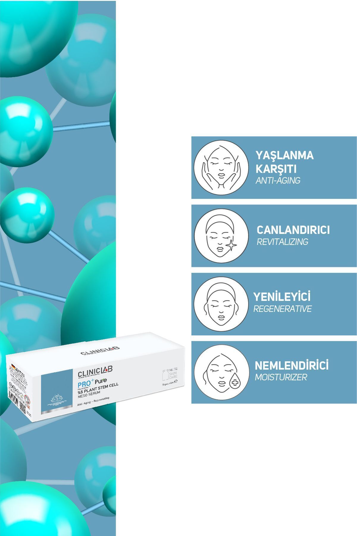سرم ضد پیری و احیا کننده مزو حاوی 5 درصد سلول های بنیادی گیاهی 6 میلی لیتر Cliniclab