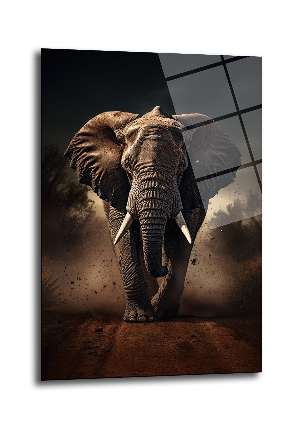 Elephant Decorative Vertical Glass Table, Home Decoration, Office Decoration