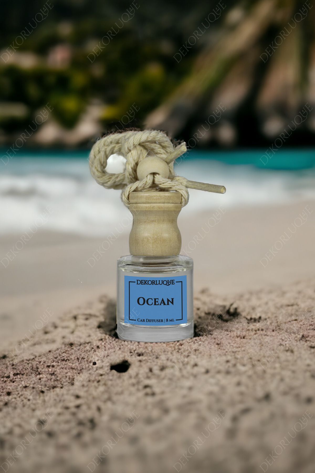 Okyanus Asmalı Araç Kokusu, İpli Oto Araç Parfümü, Araba Kokusu, Dolap Kokusu 8 ml