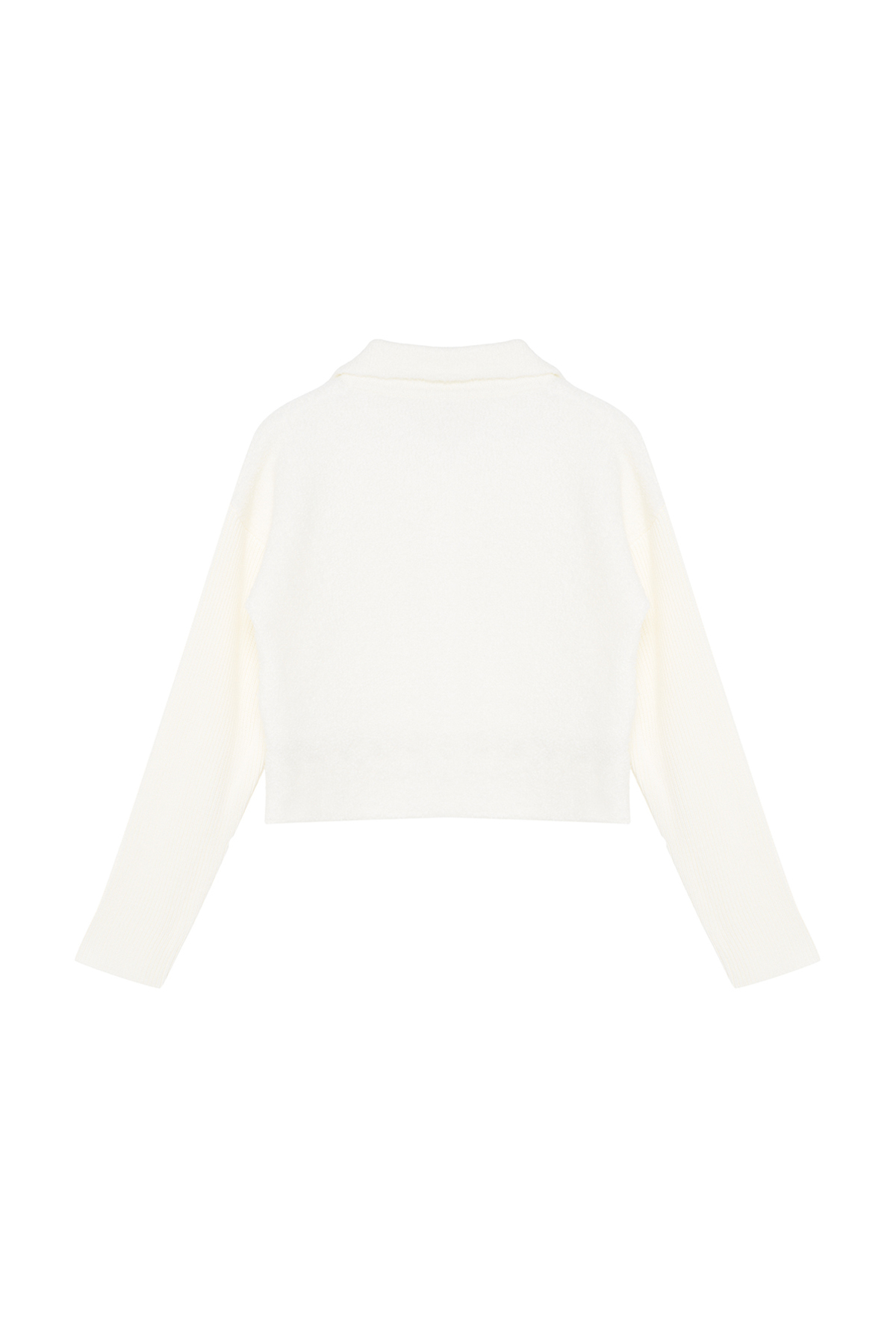 Trendyolmilla  Kemik Yumuşak Dokulu Polo Yaka Mont Görünümlü Triko Hırka TWOAW25HI00076 - Görsel 6