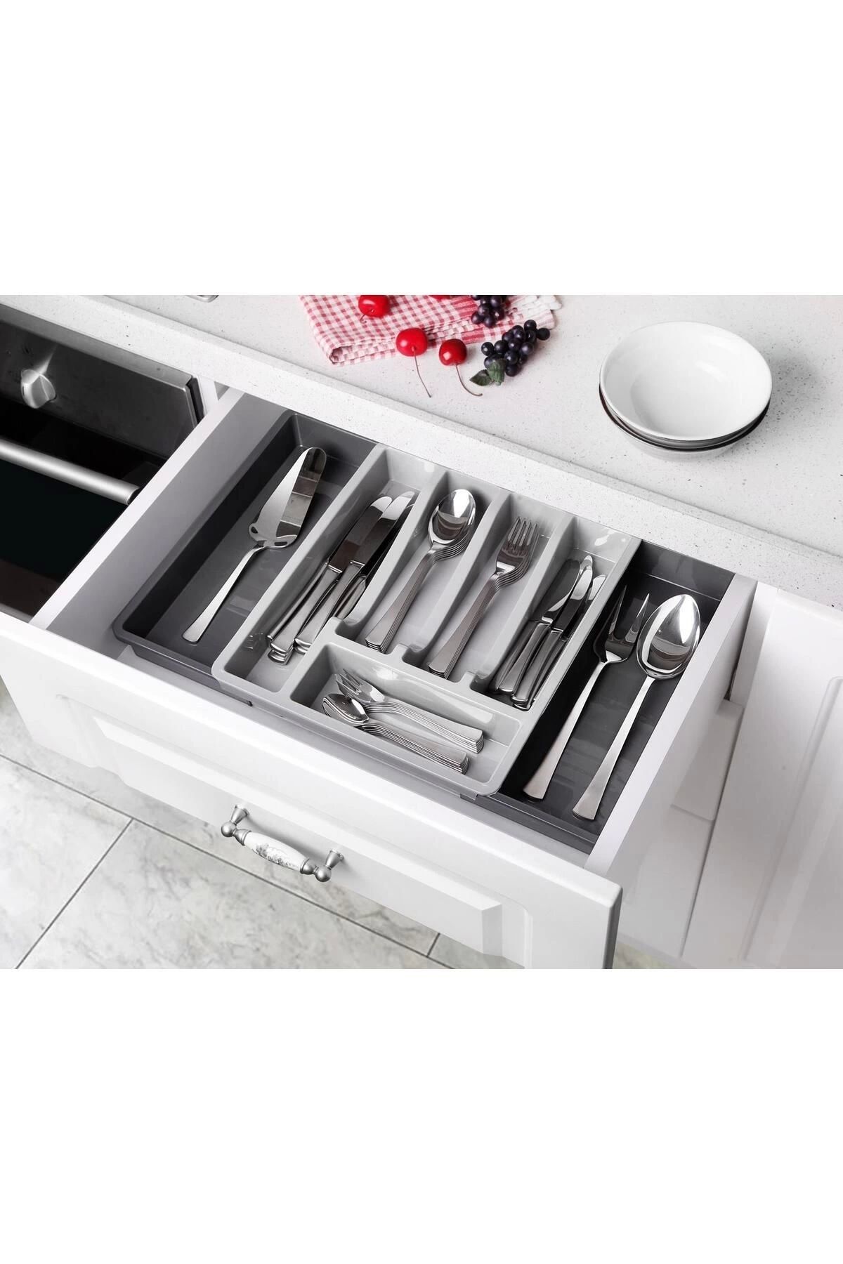 Ecolux-Anthracite Double Sided Practical Drawer - Space Holder and Spoon Holder Ladle 1