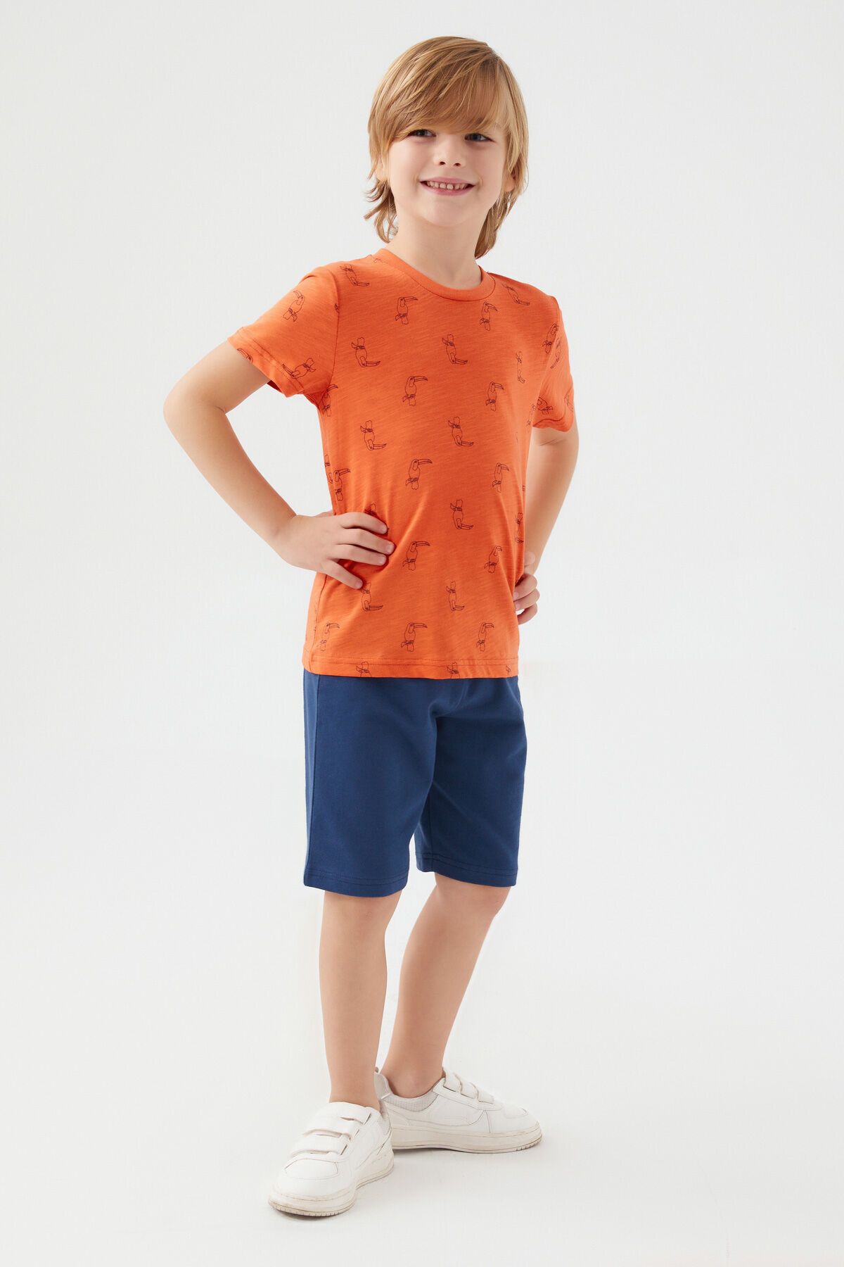 Arnetta-Boy's Orange Bermuda Set 4