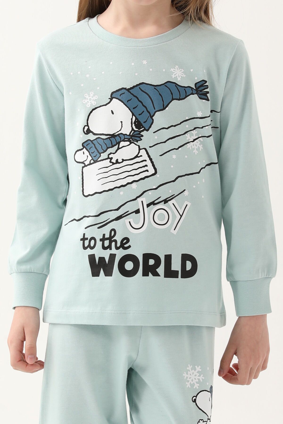 SNOOPY-Set de pijamale cu mânecă lungă pentru fetiță Light Mint 4
