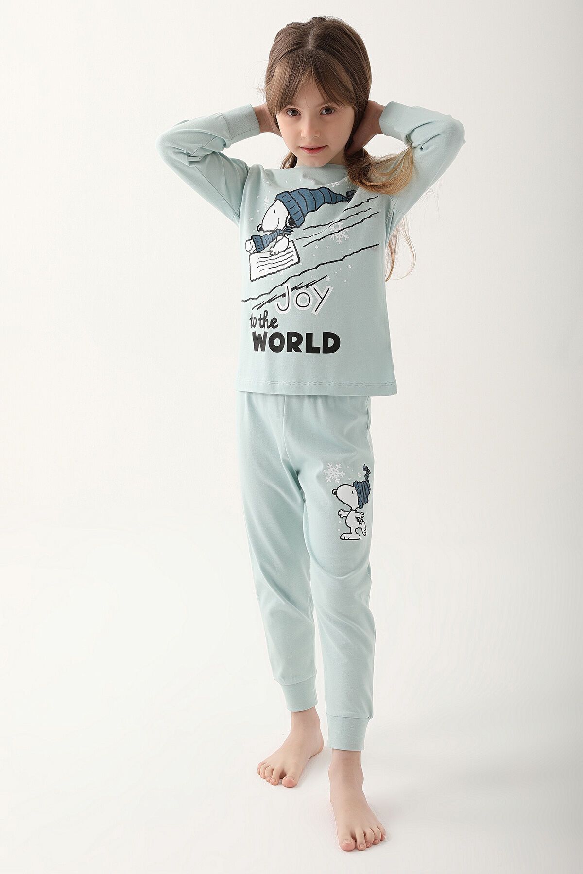 SNOOPY-Set de pijamale cu mânecă lungă pentru fetiță Light Mint 1