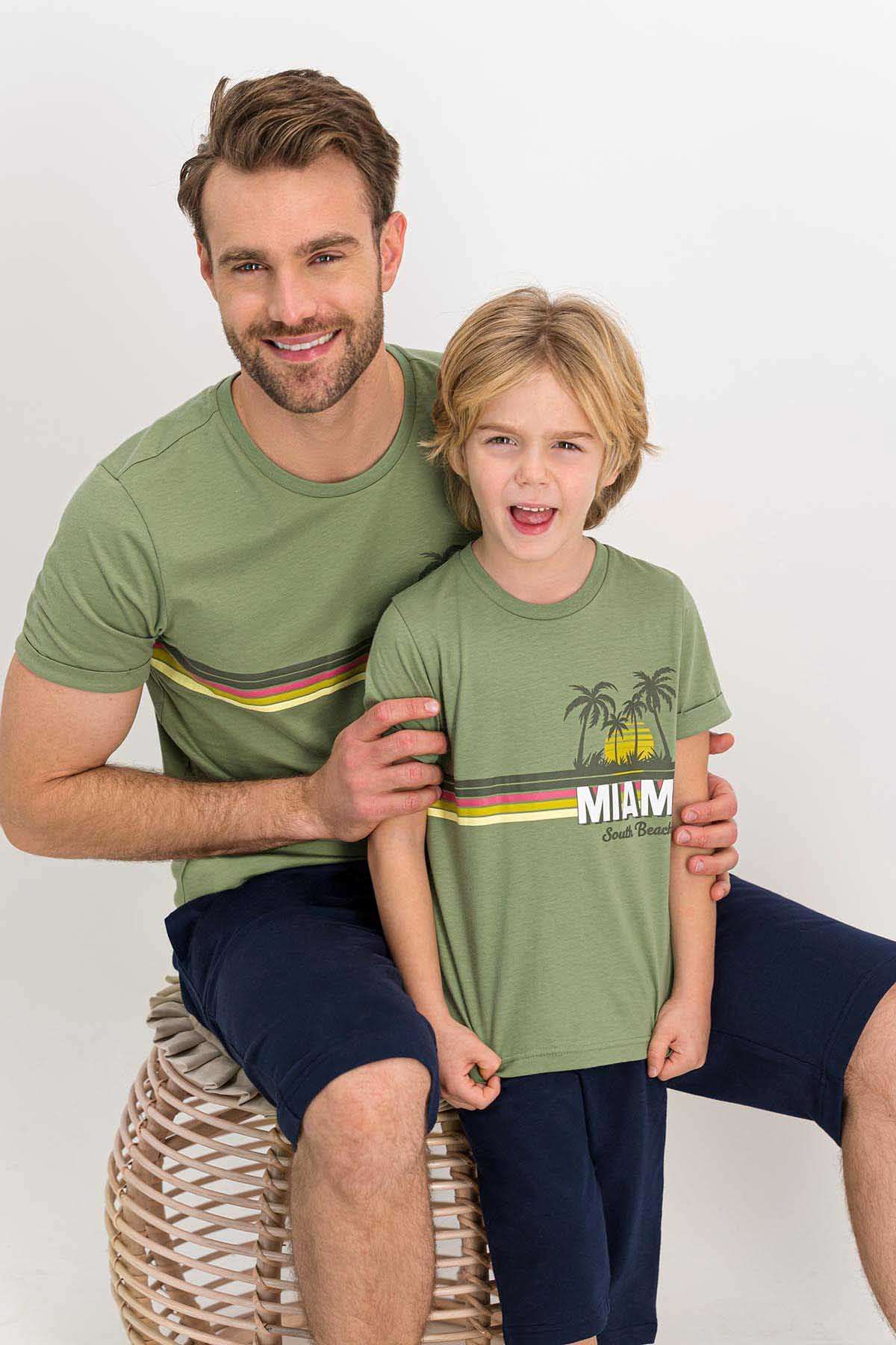 Arnetta-Boy's Miami Light Khaki Crew Neck Capri Set 4