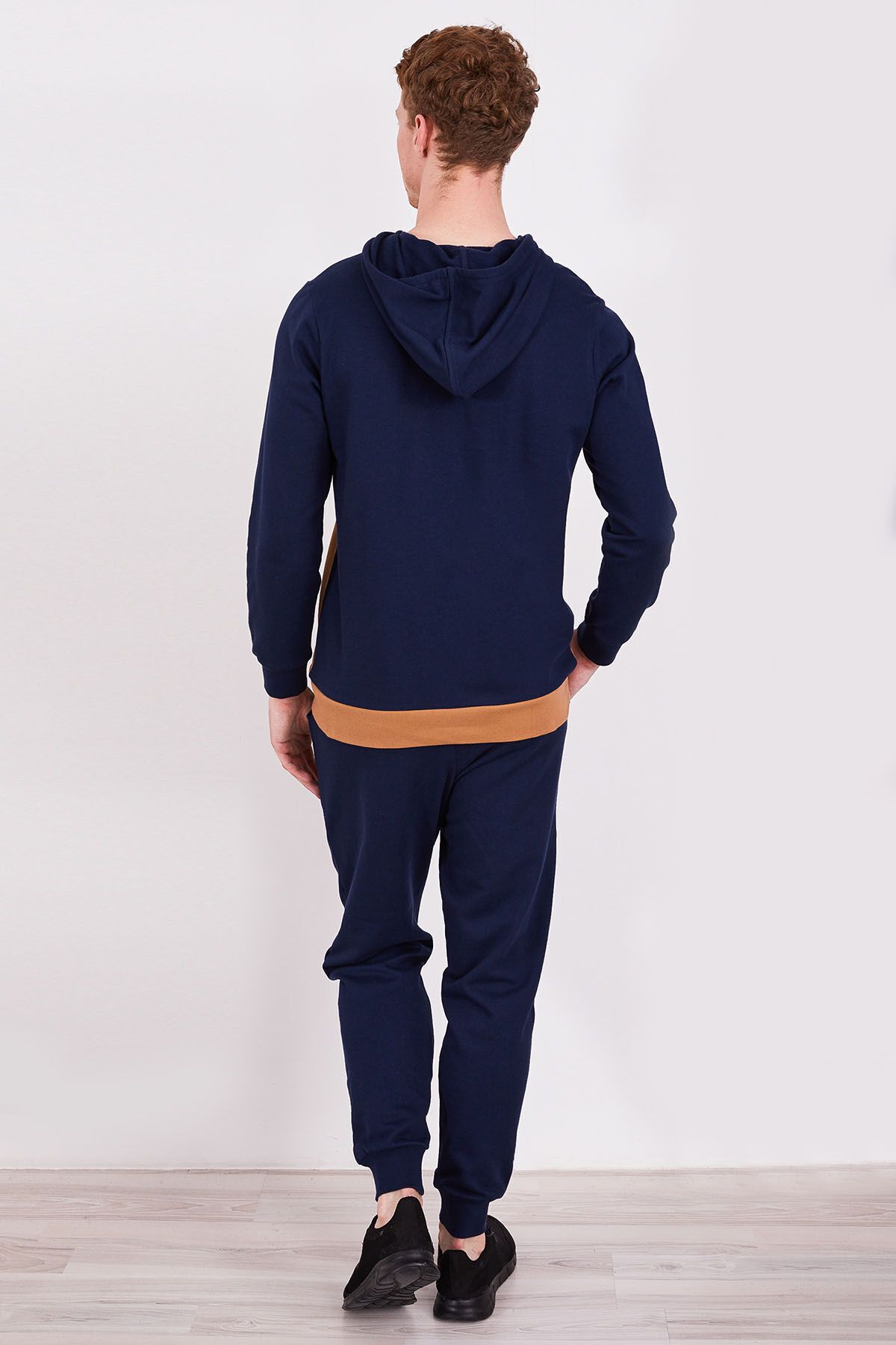 Arnetta-Ανδρική μακρυμάνικη πιτζάμες Basic Navy Blue με κουκούλα 5