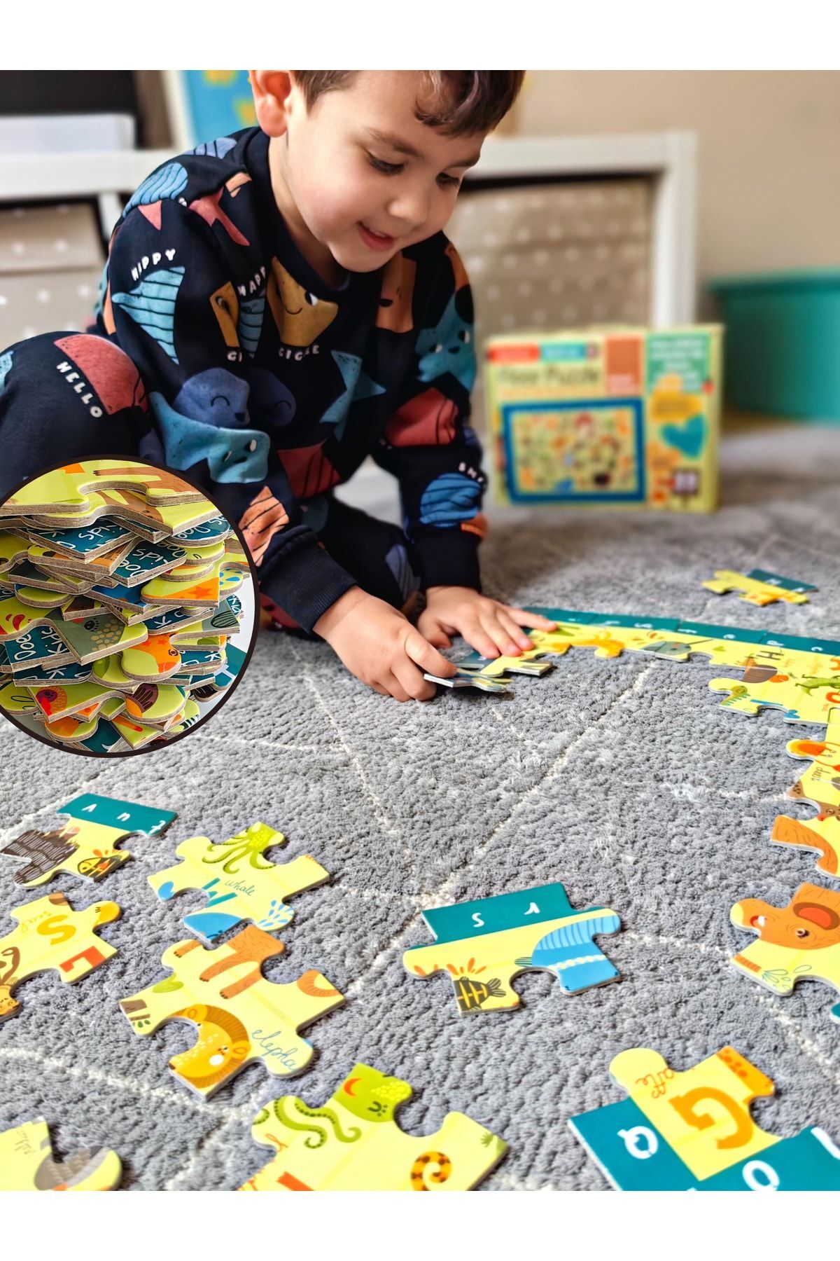 DoerKids İngilizce Alfabe Öğreniyorum Eğitici Ara Bul Yer Puzzle | 3 Yaş 35 Parça fotoğrafı 6 (önizleme)