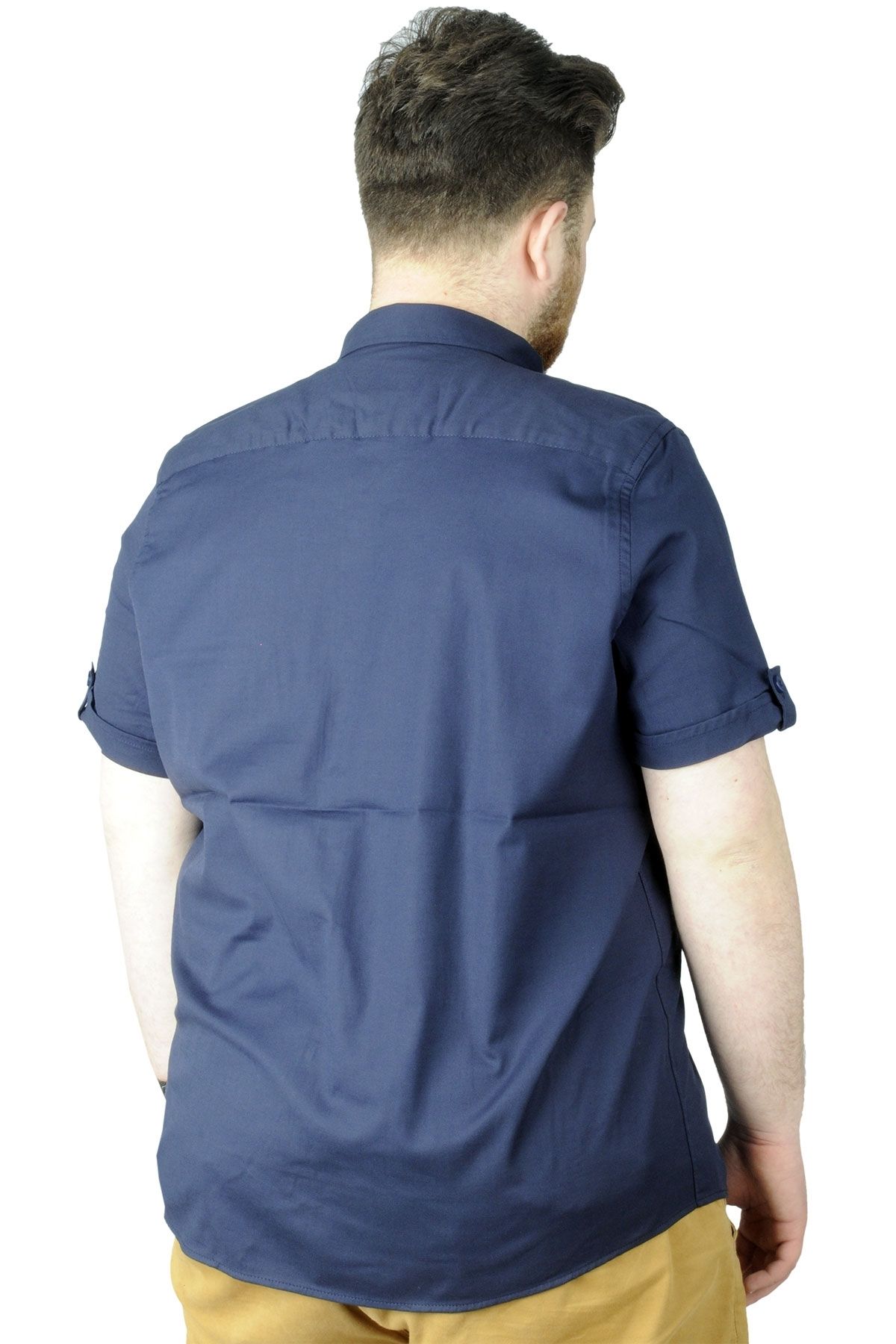 ModeXL-Mode Xl Large Size Shirt Gabardine Tekcep 22363 Navy Blue 2