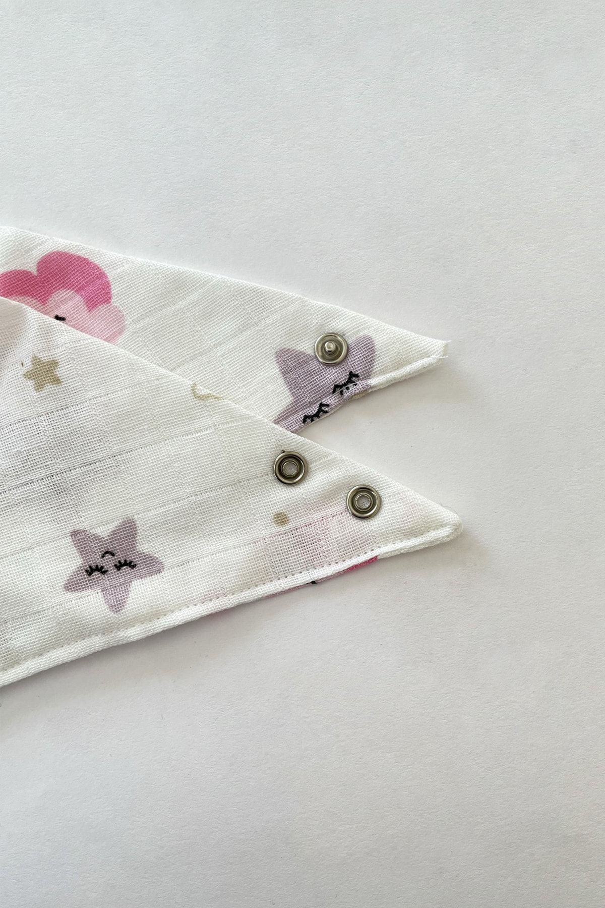 lilamtasarım %100 Organik Pamuk Çift Katlı Müslin Kumaş Çıtçıtlı Bebek Salya Önlük Fular Çift Katlı 1 Adet fotoğrafı 5 (önizleme)