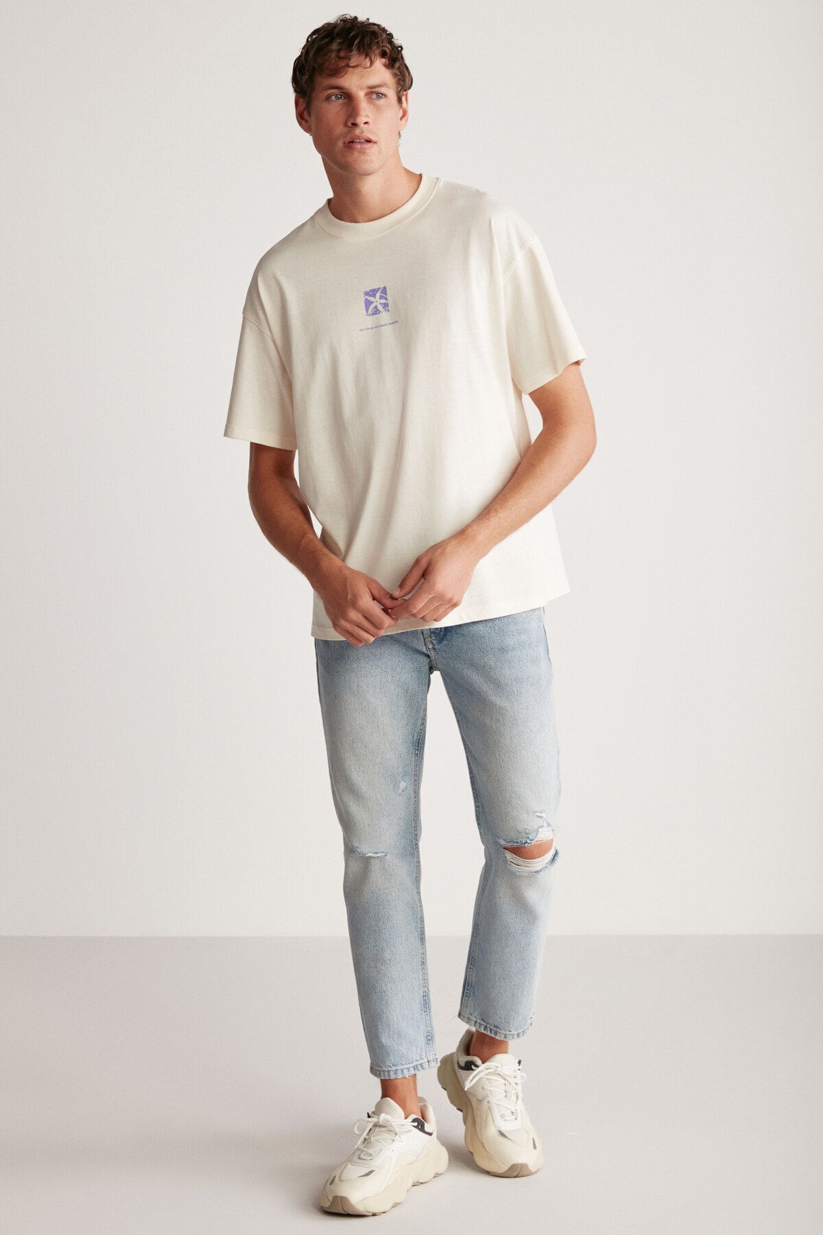 GRIMELANGE-Quincy Regular Vanilla Single T-shirt 5