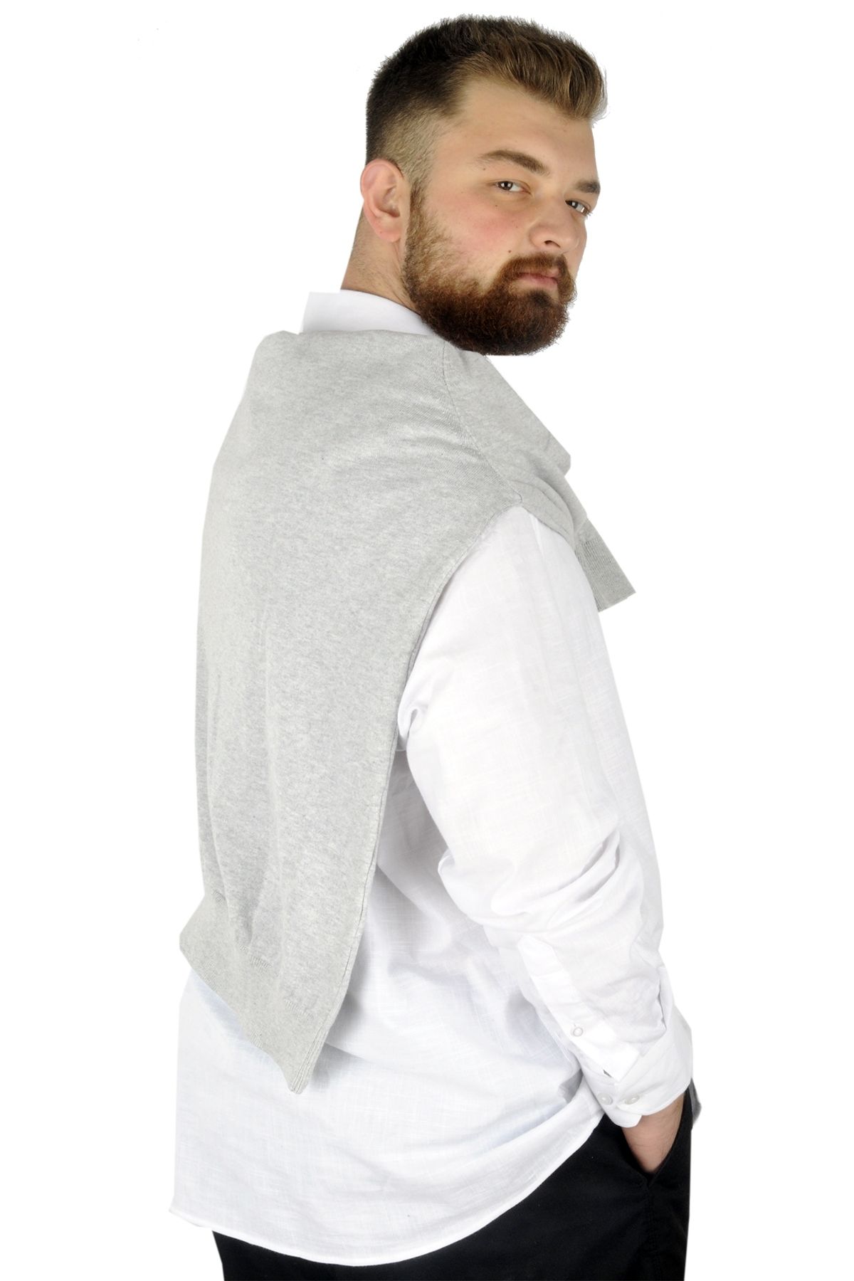 ModeXL-Пуловер Mode XL Plus Size с V-образно деколте 22206 Сив 4