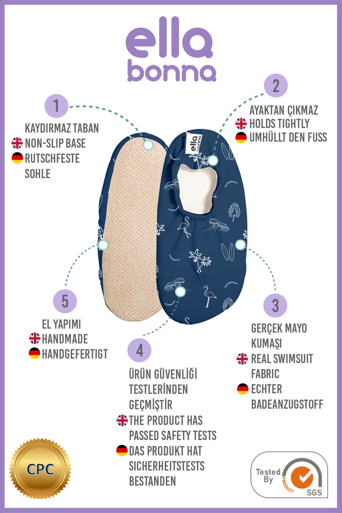 Ella Bonna-Unisex-Schuhe für Babys und Kinder mit rutschfester Sohle für Meer, Pool und Meer 3