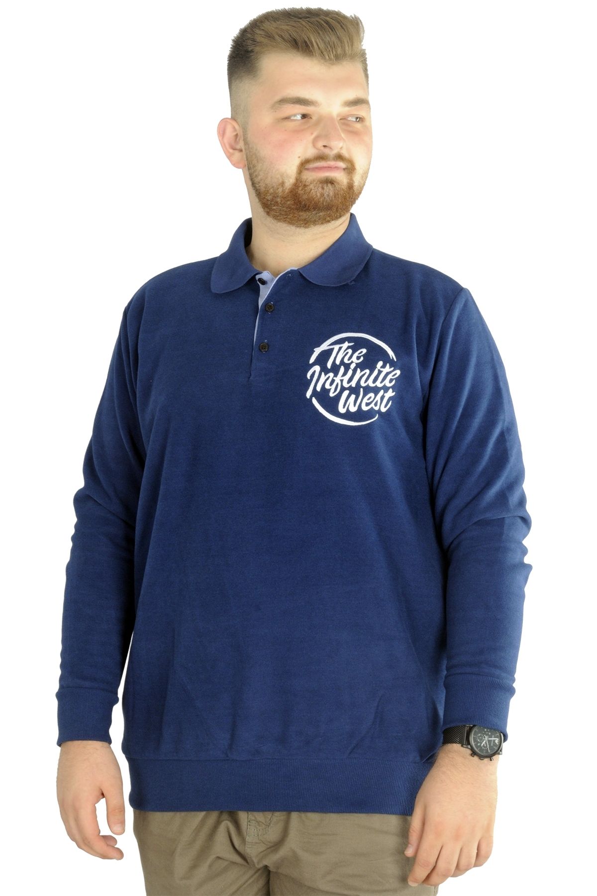 ModeXL Hanorac Pentru Bărbați Mode Xl Polo Thessaloniki Infinite Indigo Masculin - 2XL