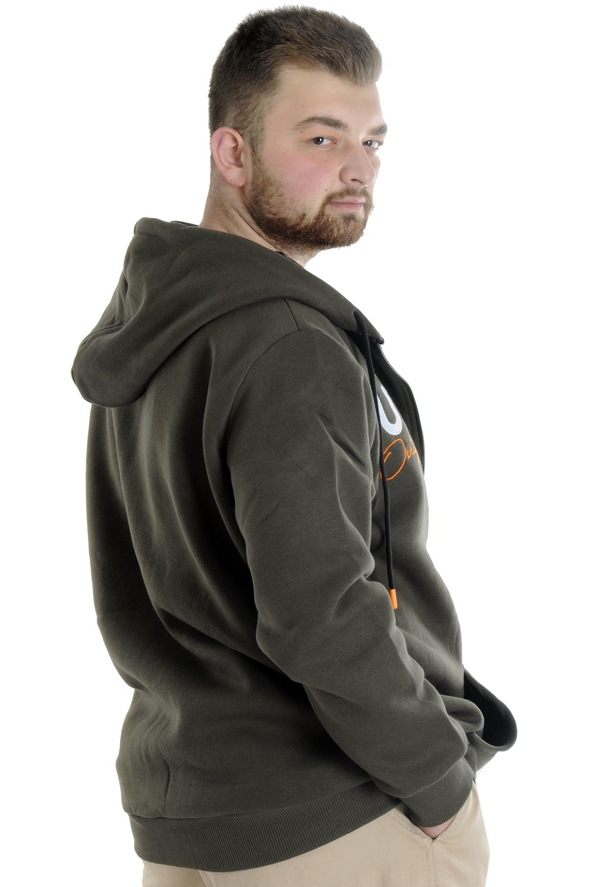 ModeXL-Men's Sweat Hooded Zippered Mode XL - Khaki Future 22535 3