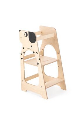 MAMATOYZ Ahşap Öğrenme Kulesi - Köpek - Learning Tower - Doğal Ahşap