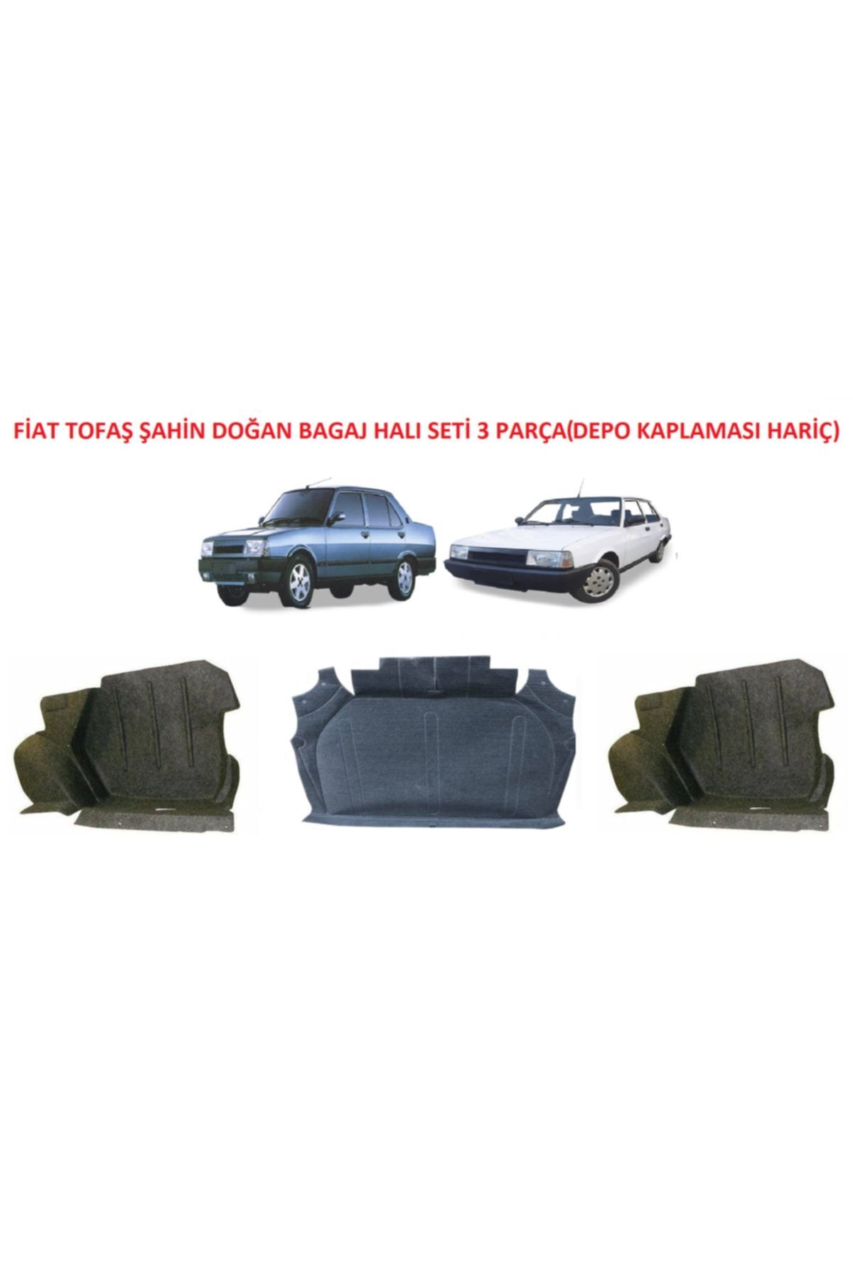 İZOTEK Tofaş Şahin Doğan Bagaj Halısı Döşemesi Kaplaması Set 3 Parça (85013481)(85013482)(85013483)