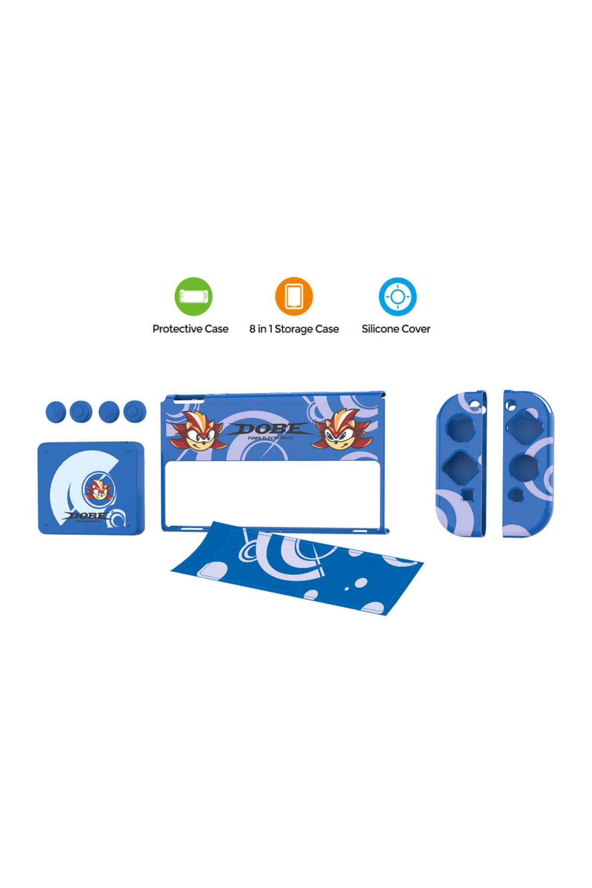 Switch Oled Uyumlu 3in1 Standlı Renkli Kılıf Analog Yükseltici ve Koruyucu Kart Kutusu 4
