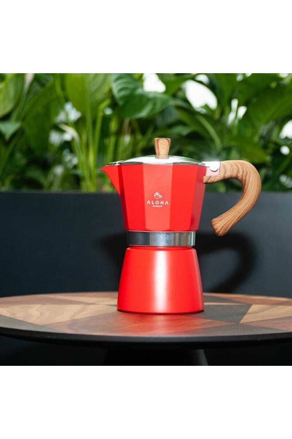 ALOHA Kırmızı Moka Pot 3cup