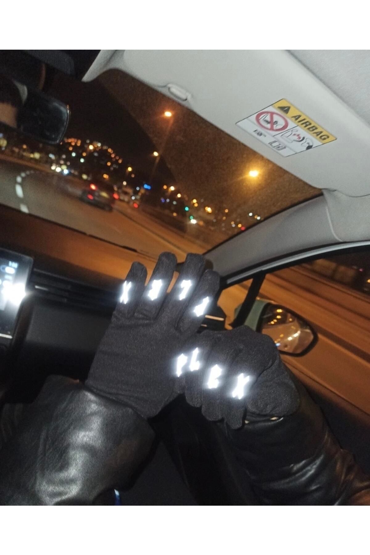 Flex  Reflektörlü Siyah Kumaş Eldiven1-fosfor-esnek-kış-drill-kar-motor-bisiklet - Görsel 3