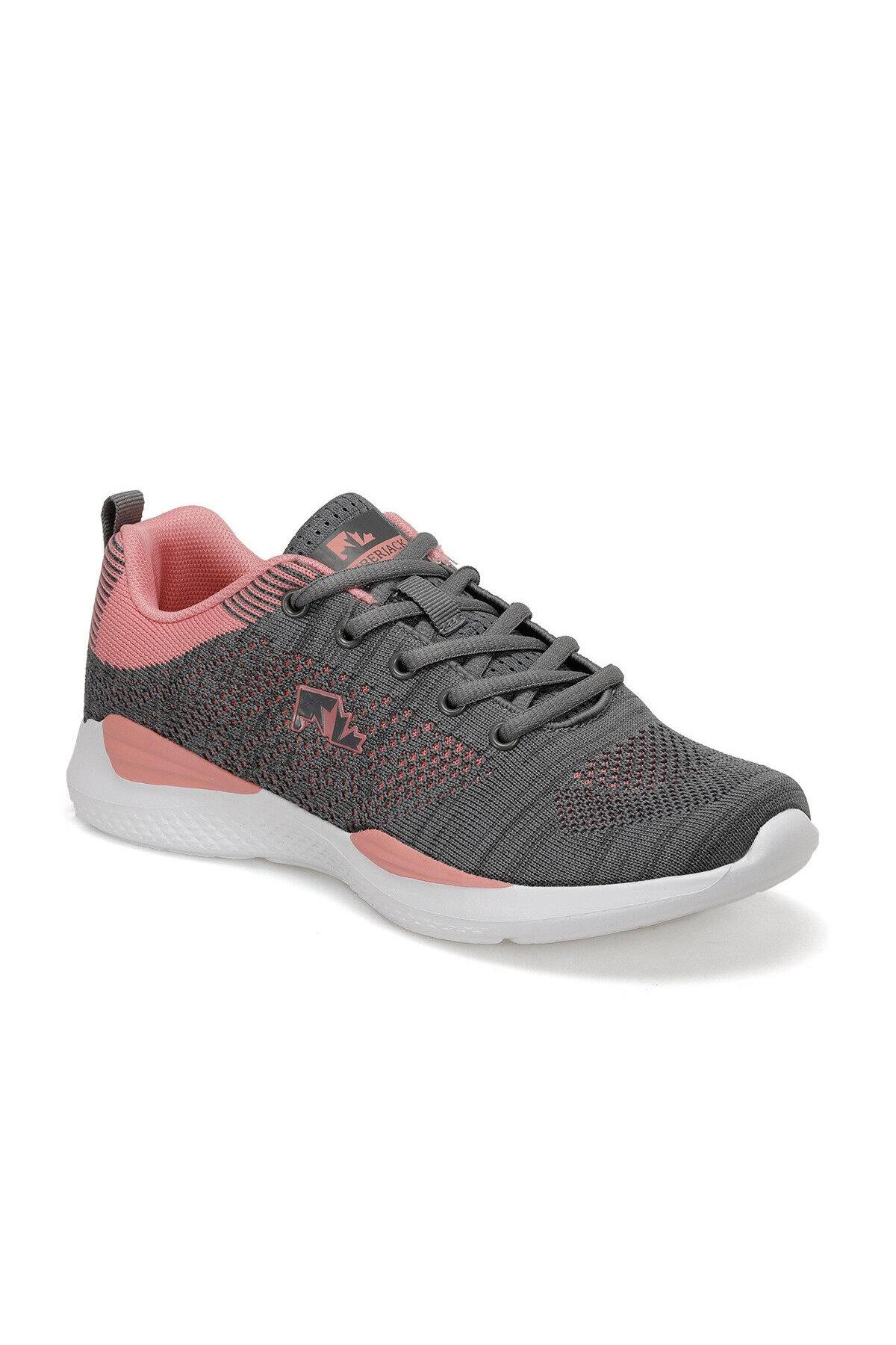 Kadın Siyah Gri Pembe Sneaker Memory Taban Yürüyüş Spor Ayakkabısı
