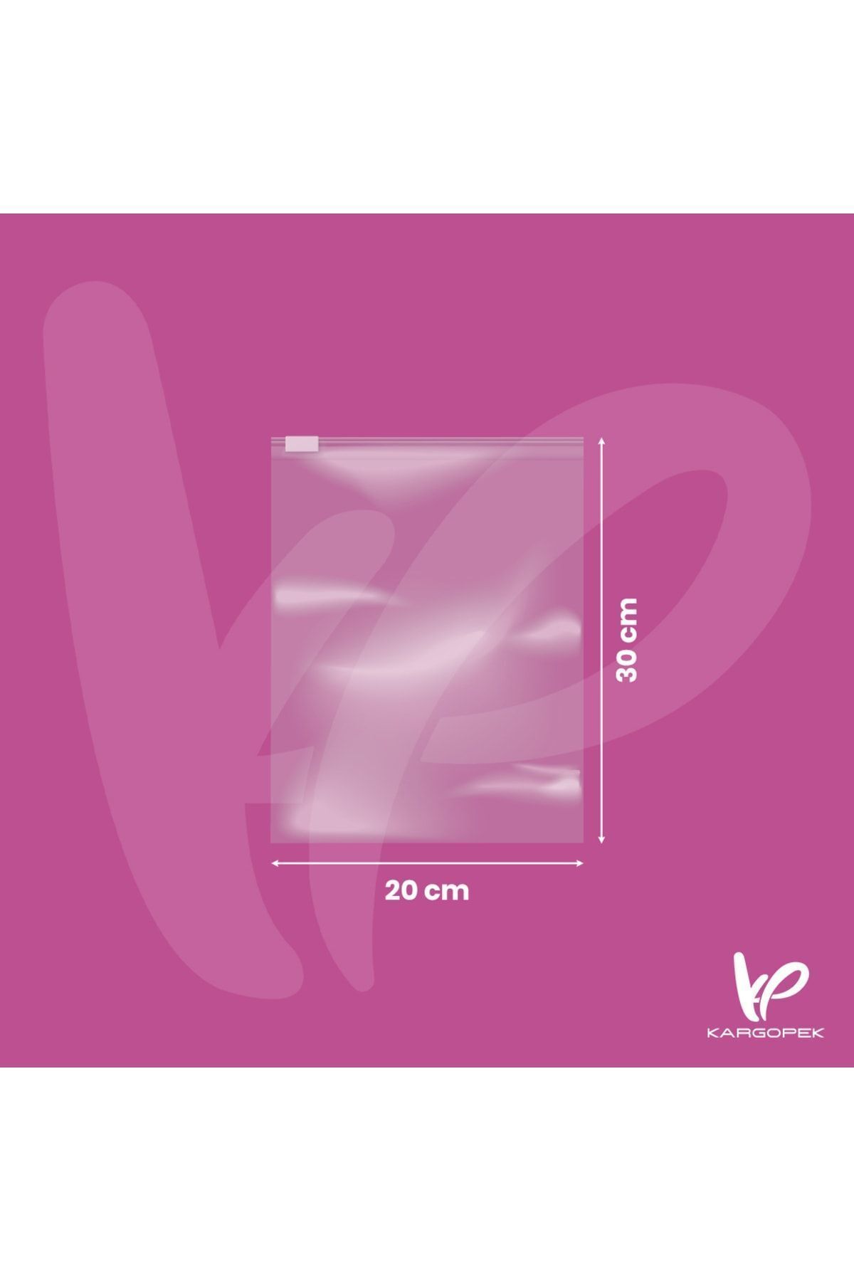 KARGOPEK-Unprinted Zippered Transparent Frosted Poset 20*30 (800 Pieces) 1