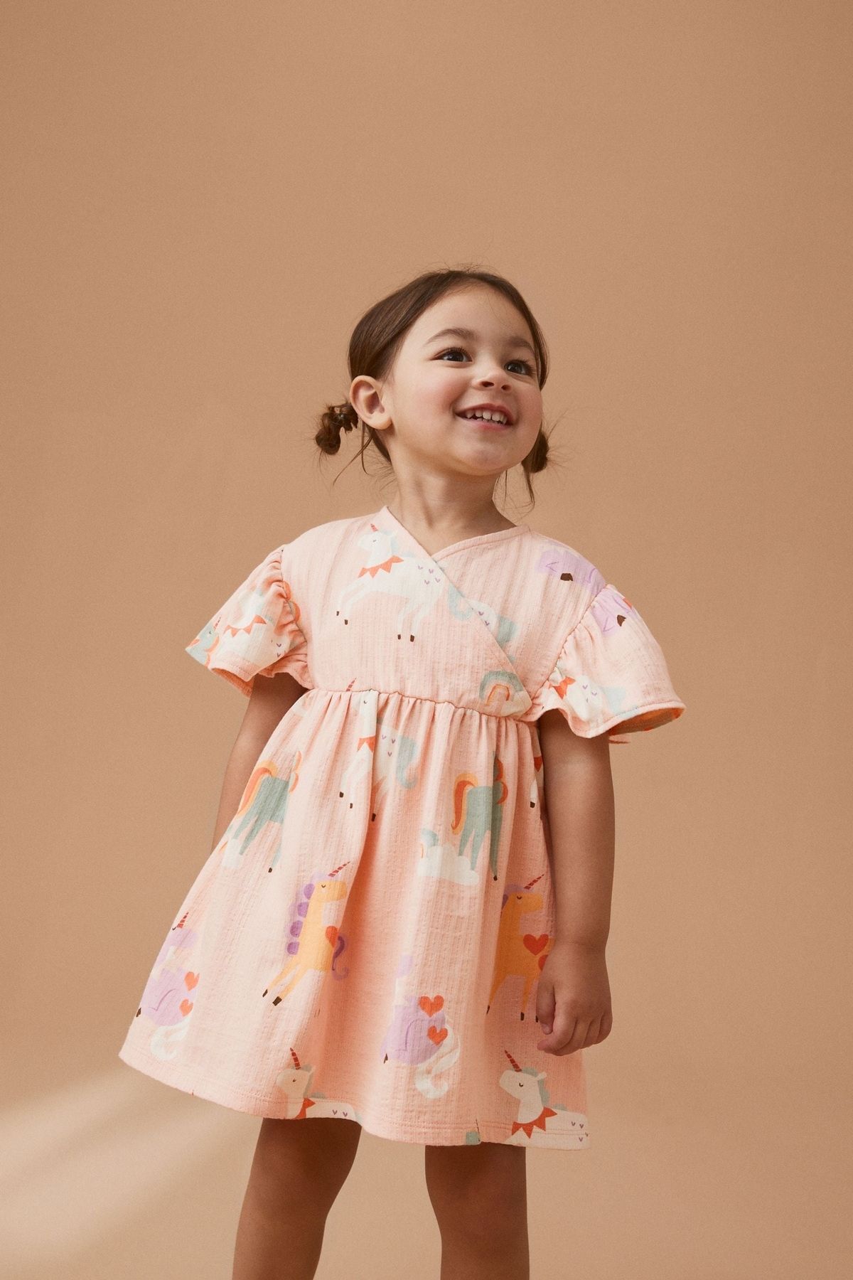 Next Baby New Cotton Pink Unicorn Dress Cocuk Giyim