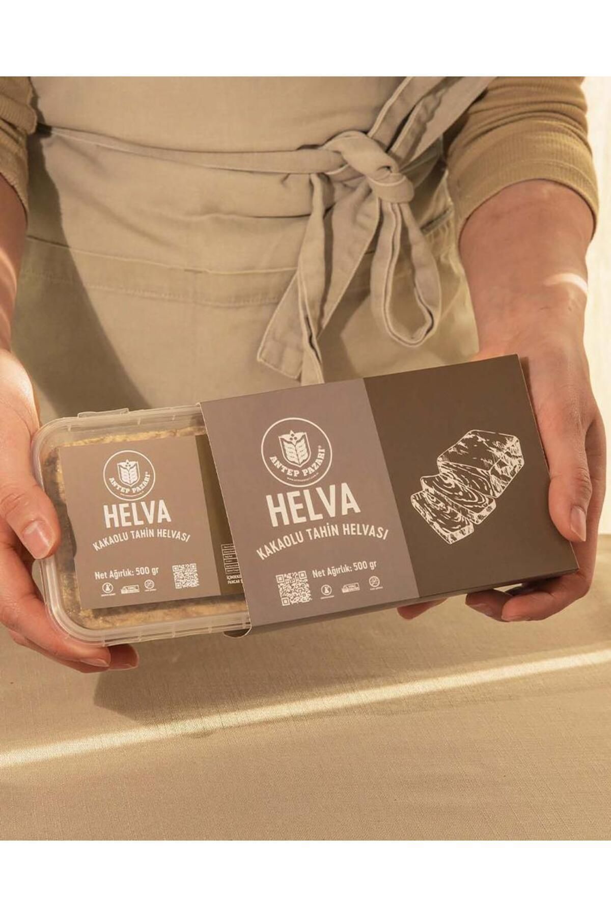 Antep Pazarı-500g Tahini Halva with Cocoa 4