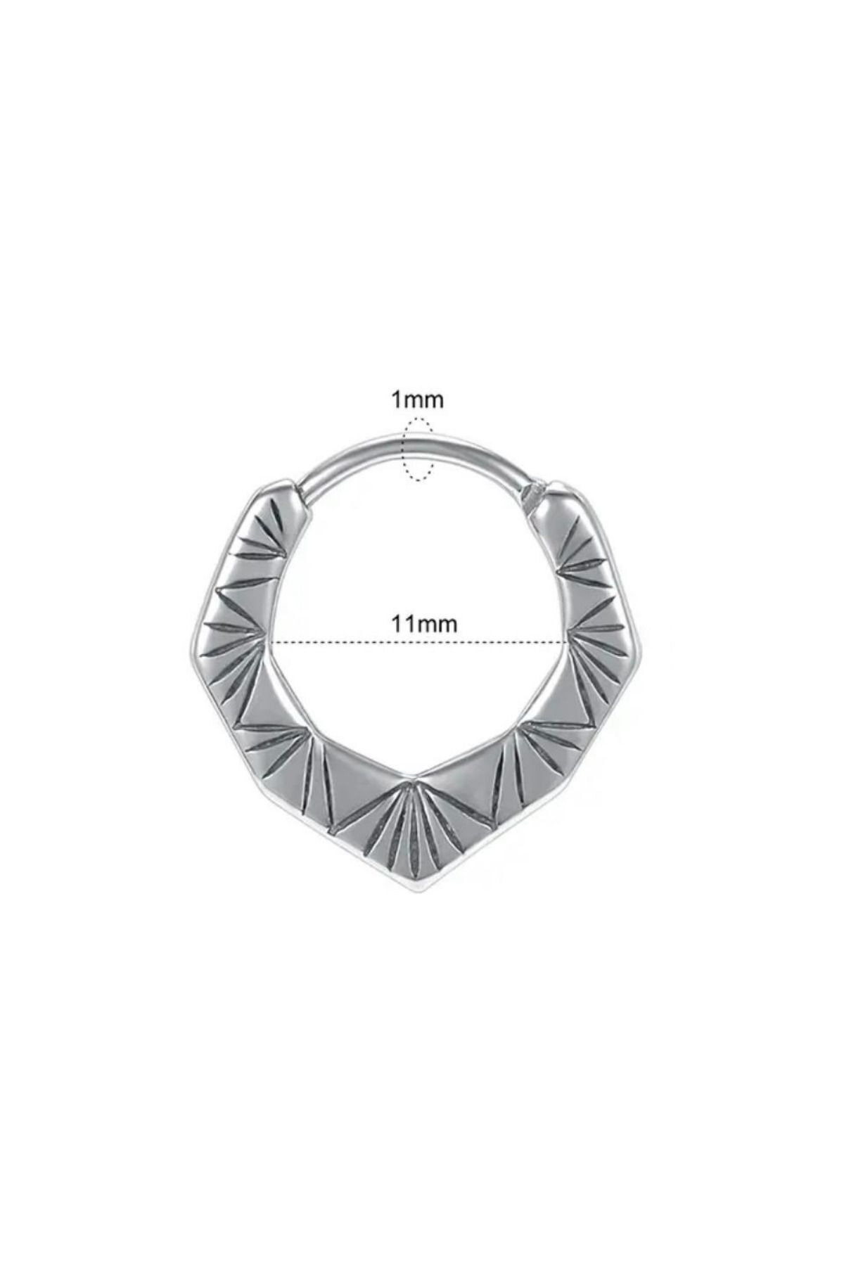 Jaida Moda-Unisex Gothic Steel Hoop Earrings with Silver Viking Motif 3