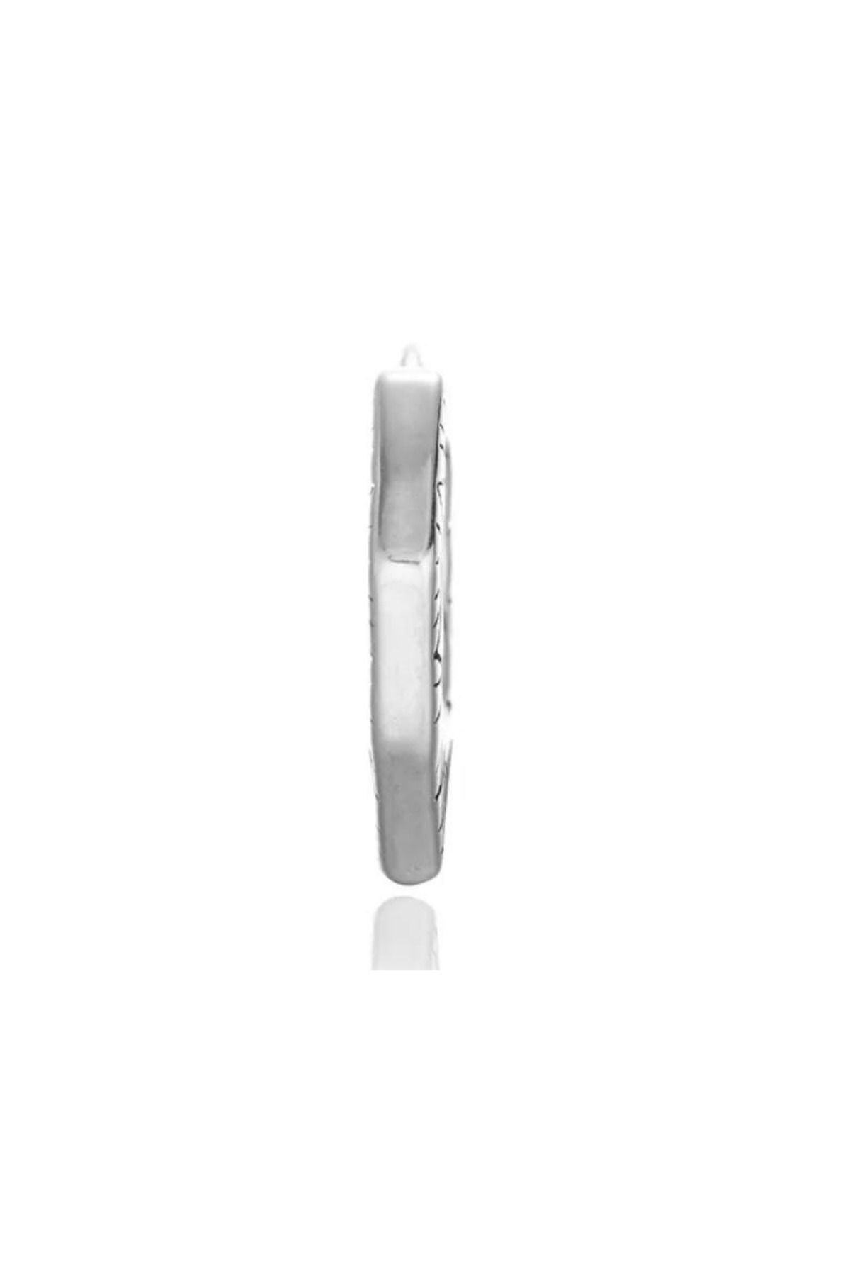 Jaida Moda-Unisex Gothic Steel Hoop Earrings with Silver Viking Motif 4
