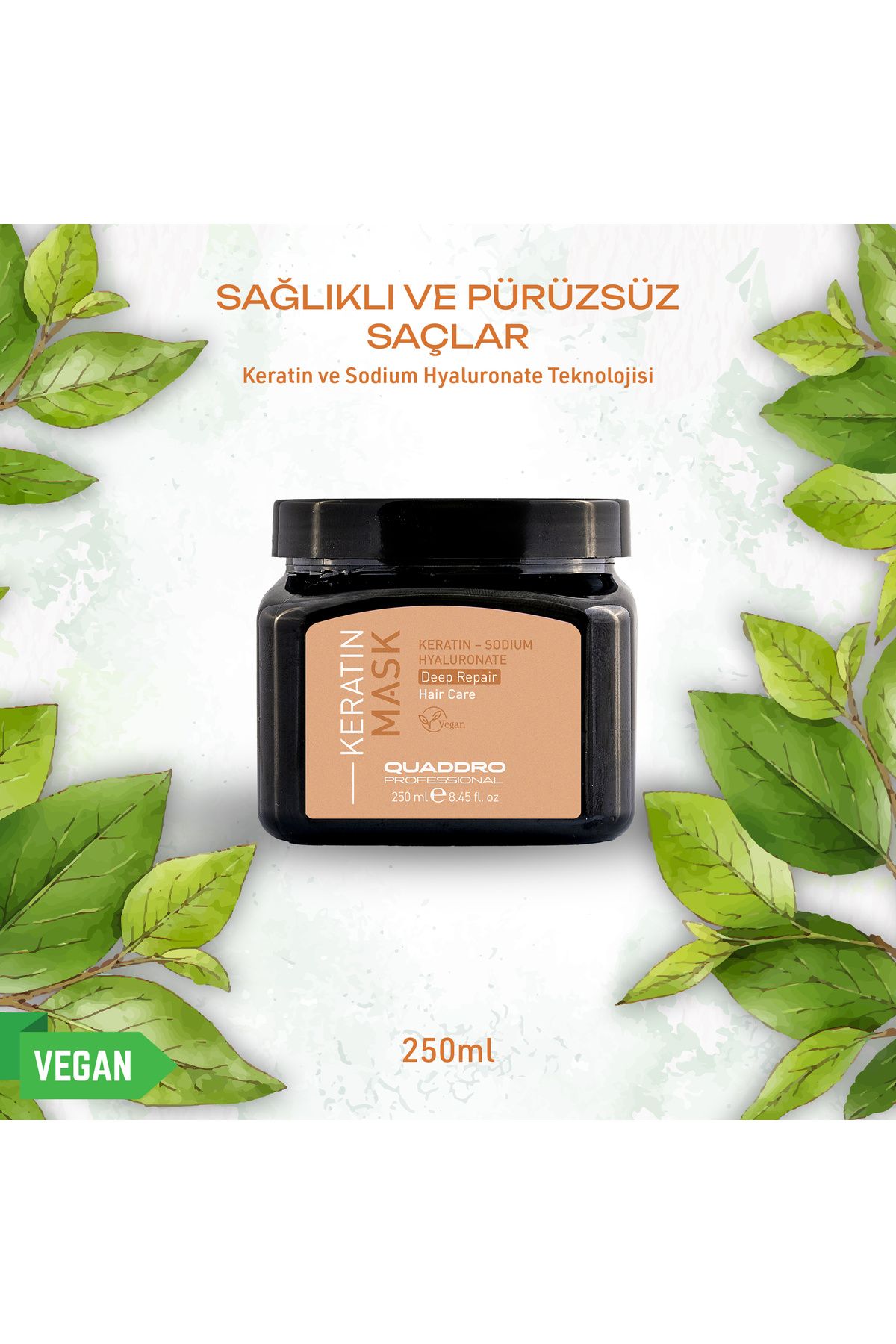 Quaddro Professional QUADDRO KERATİN YIPRANMIŞ VE ONARICI MASKE 250 ML — 8682416310977