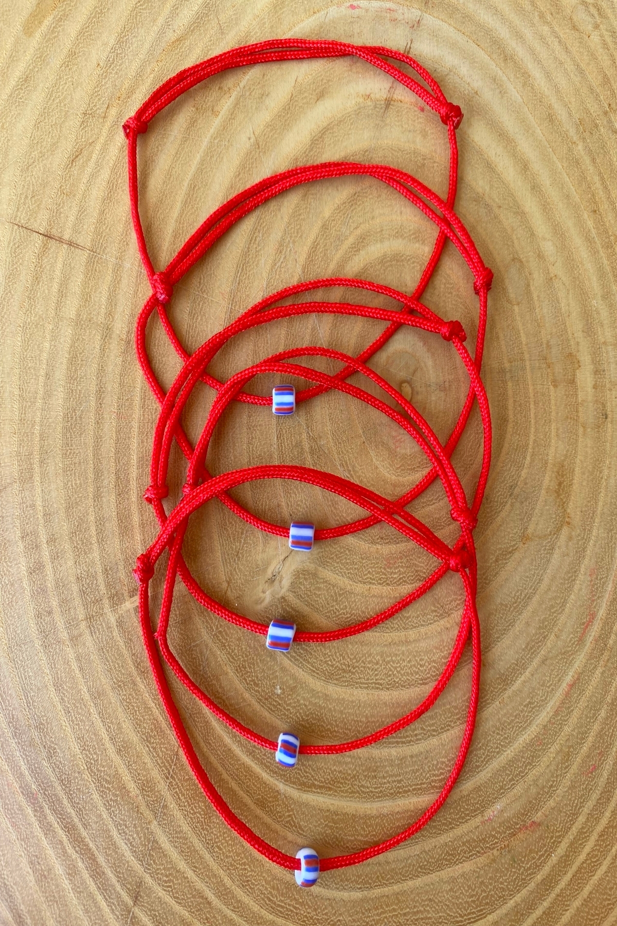 Shepidi 5'li boncuklu kaydırmalı kilit örgü halhal